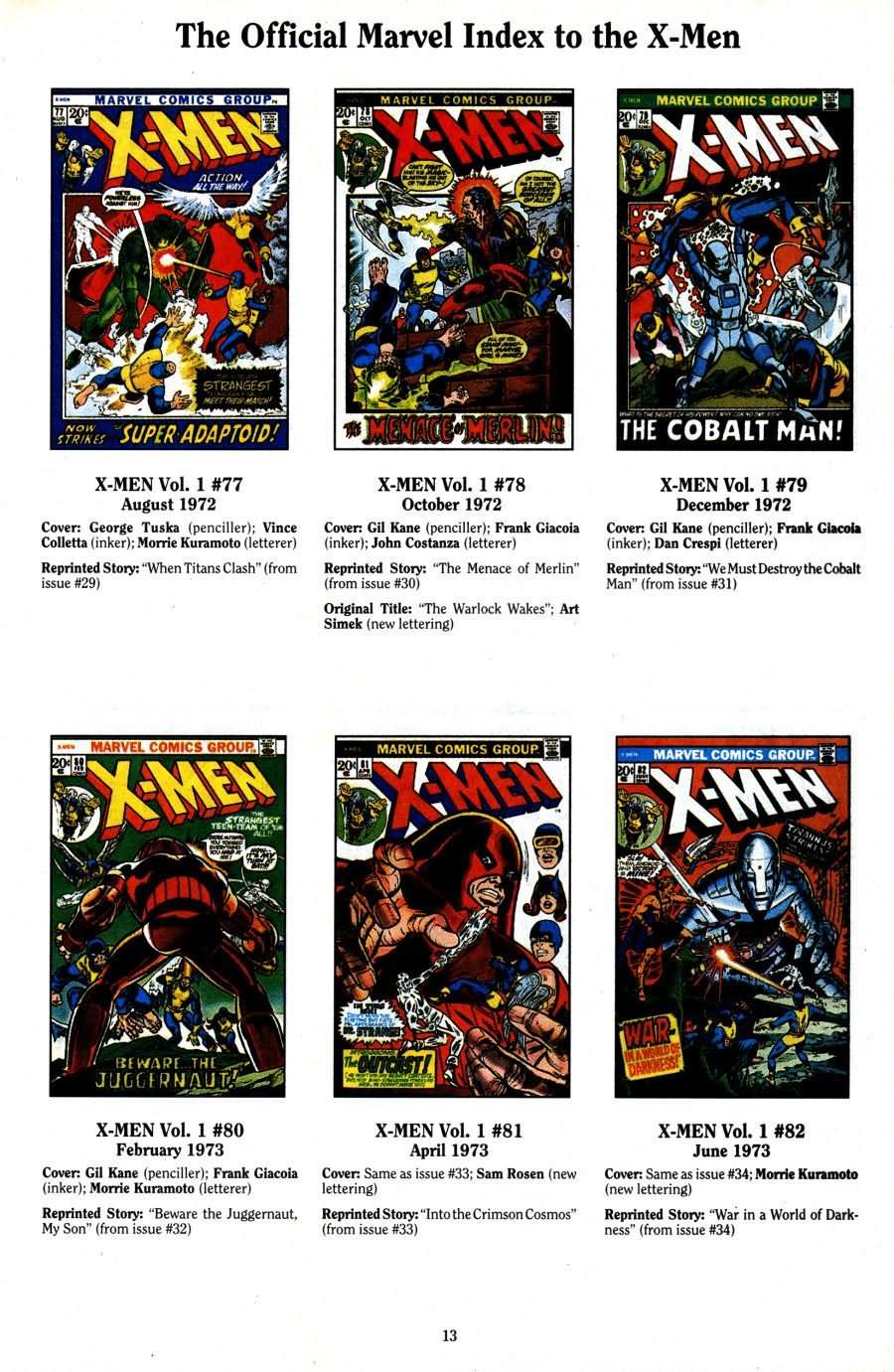 Read online The Official Marvel Index To The X-Men (1994) comic -  Issue #2 - 15