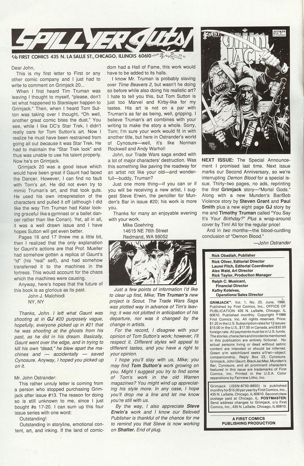 Read online Grimjack comic -  Issue #23 - 2