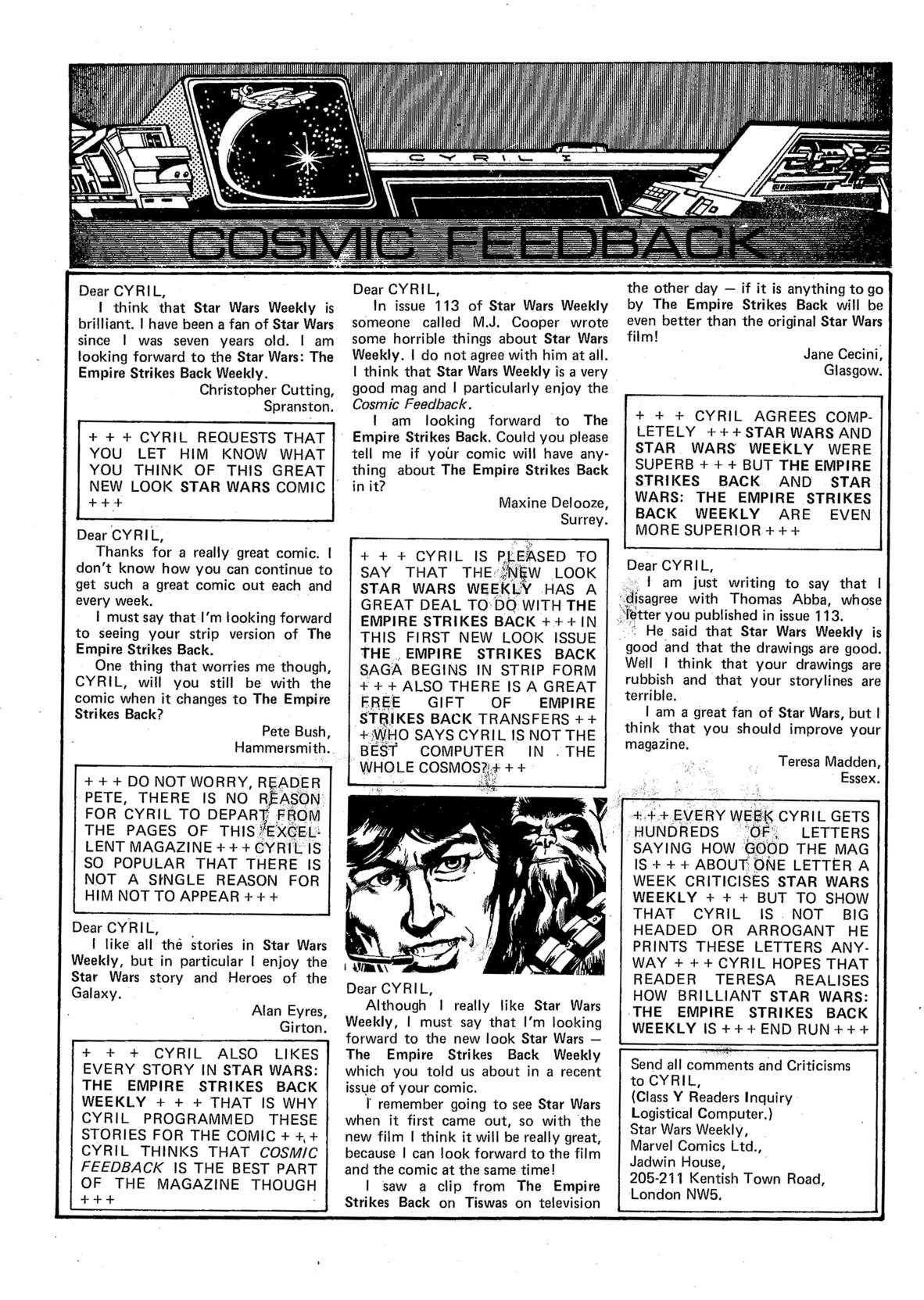 Read online Star Wars Weekly: The Empire Strikes Back comic -  Issue #118 - 20