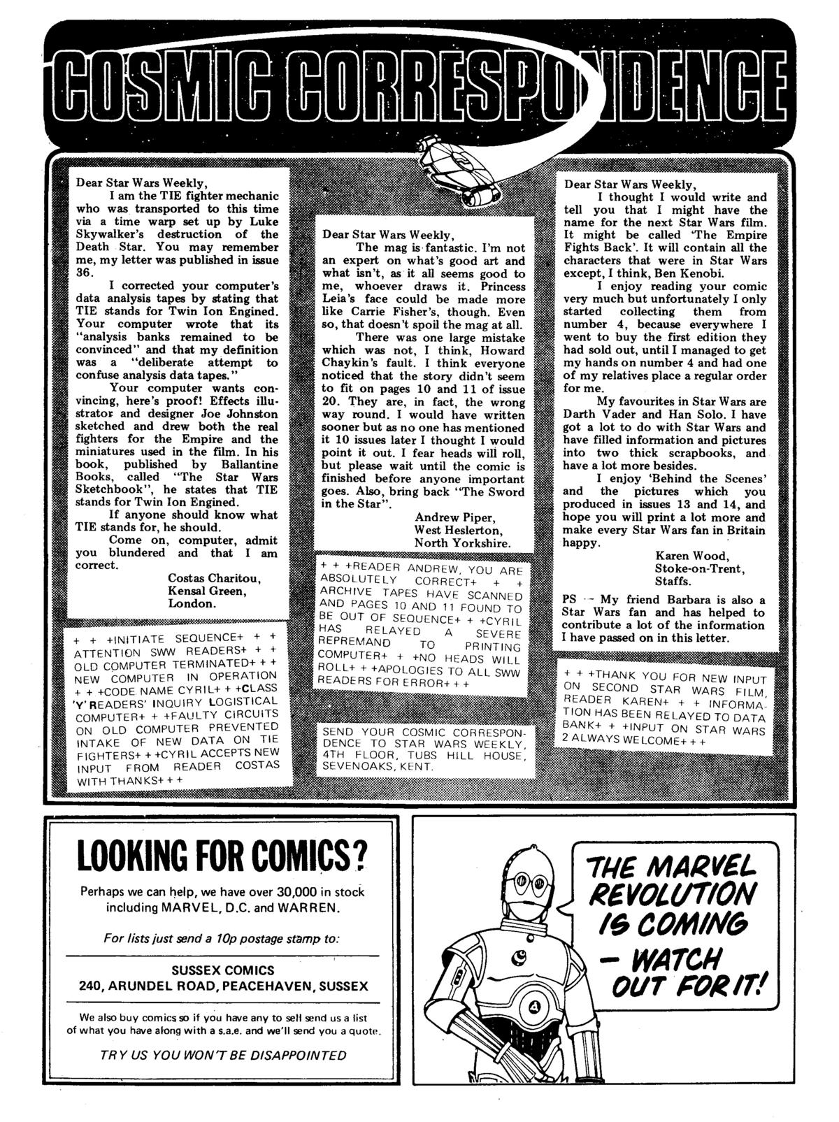 Read online Star Wars Weekly comic -  Issue #41 - 20