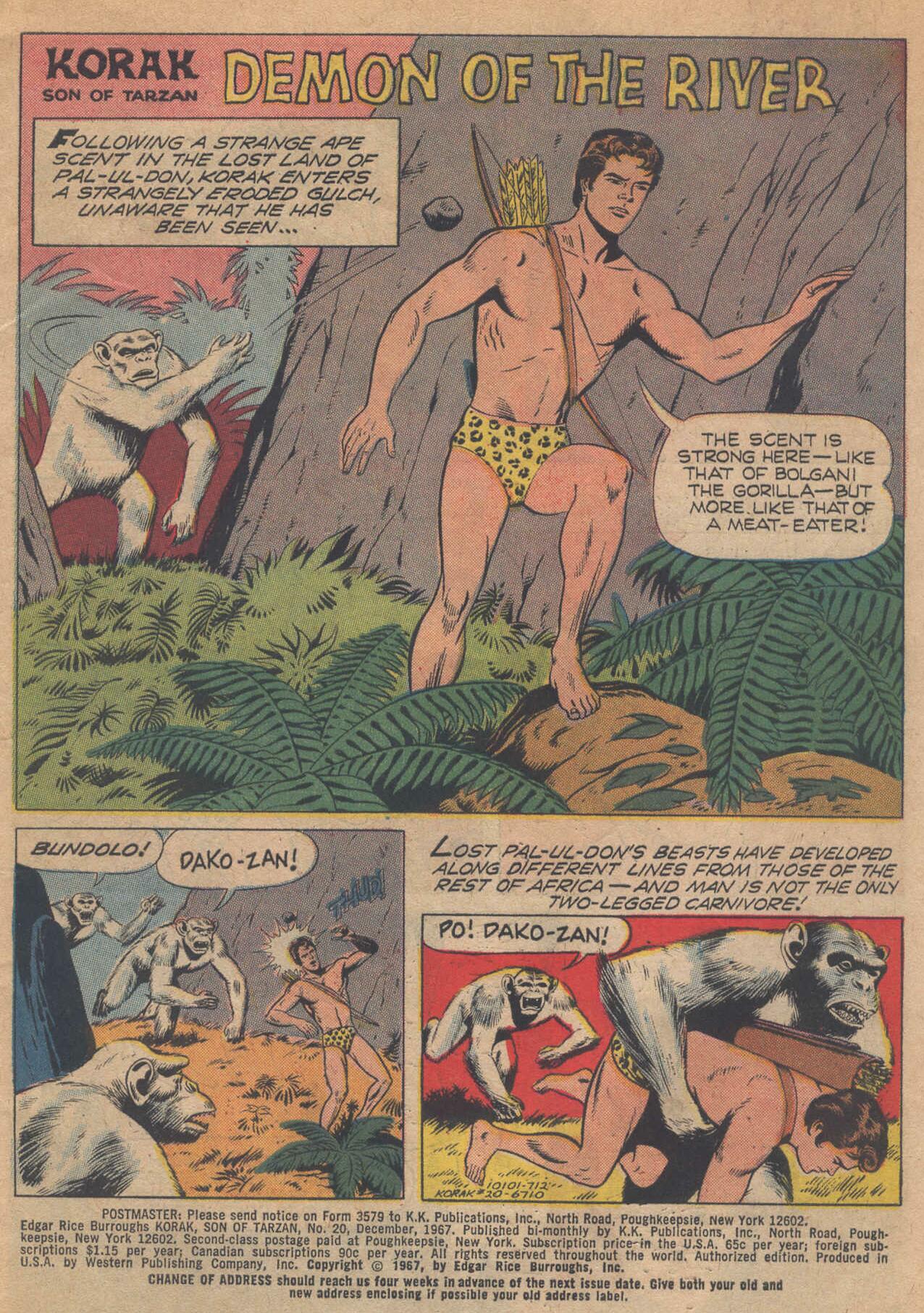 Read online Korak, Son of Tarzan (1964) comic -  Issue #20 - 3
