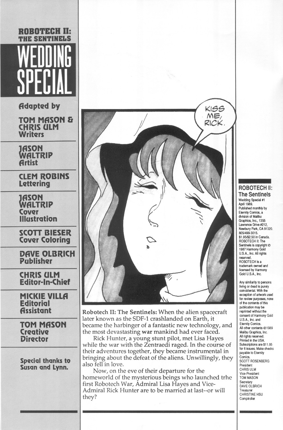 Read online Robotech II: The Sentinels comic -  Issue # _Wedding Special 1 - 2