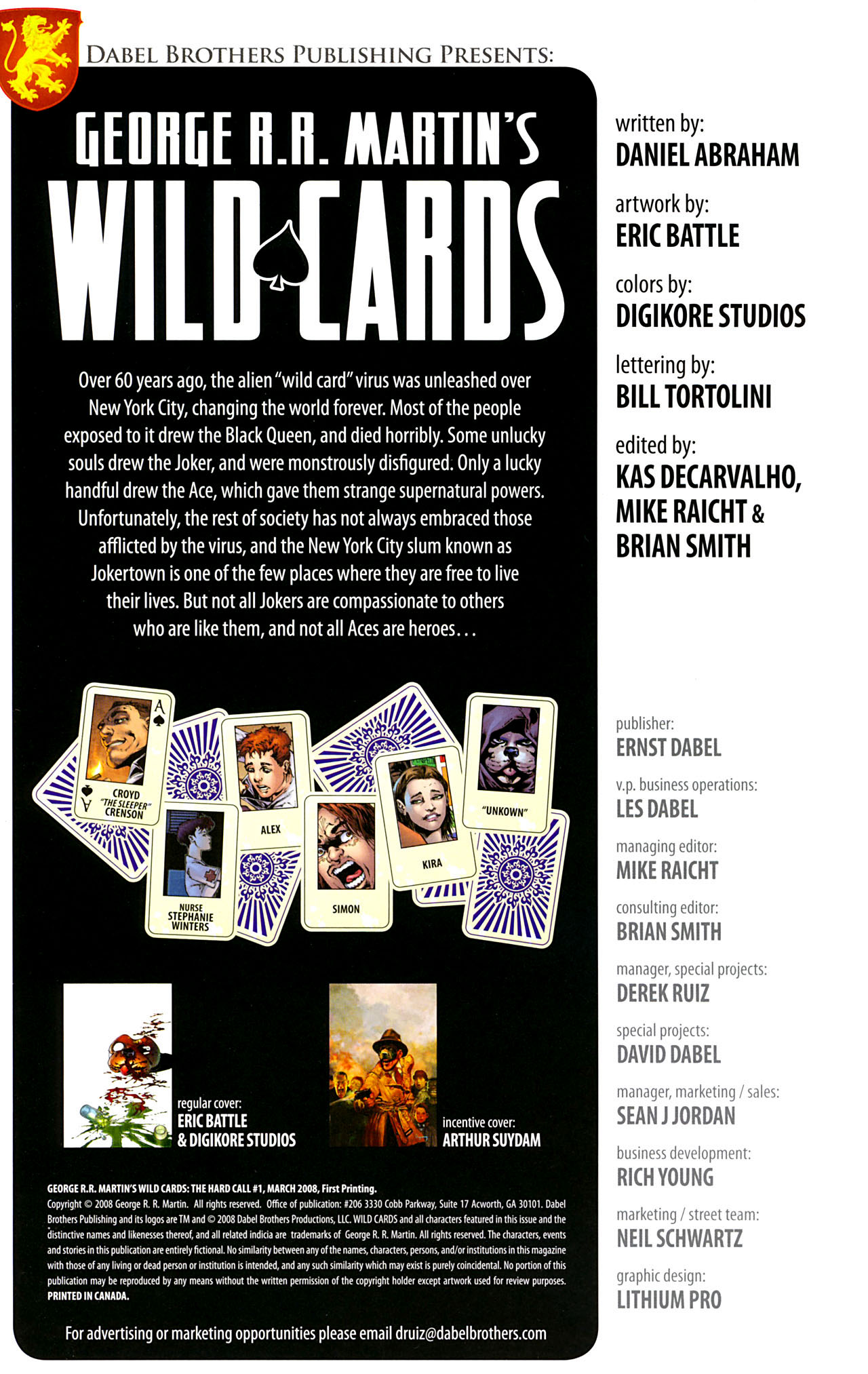 Read online George R.R. Martin's Wild Cards: The Hard Call comic -  Issue #1 - 2