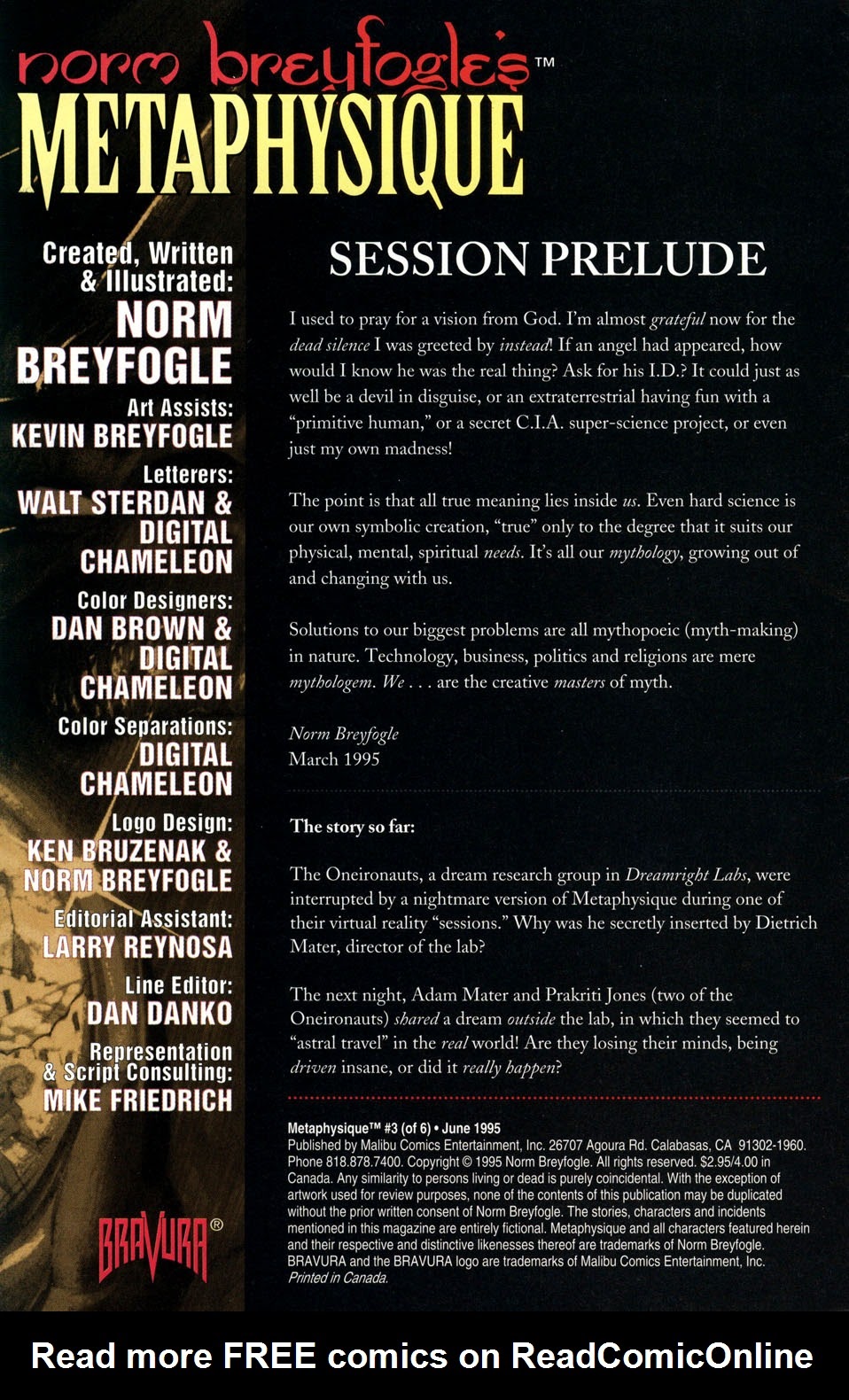 Read online Metaphysique (1995) comic -  Issue #3 - 2