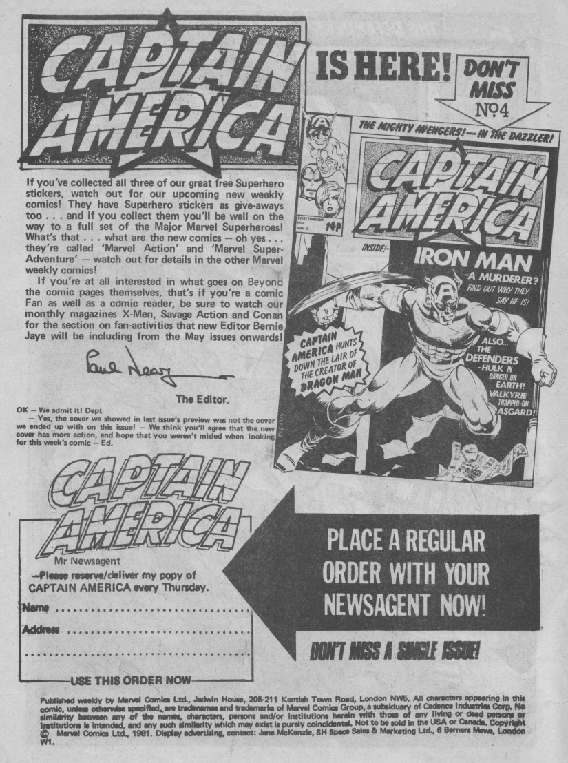 Read online Captain America (1981) comic -  Issue #3 - 2