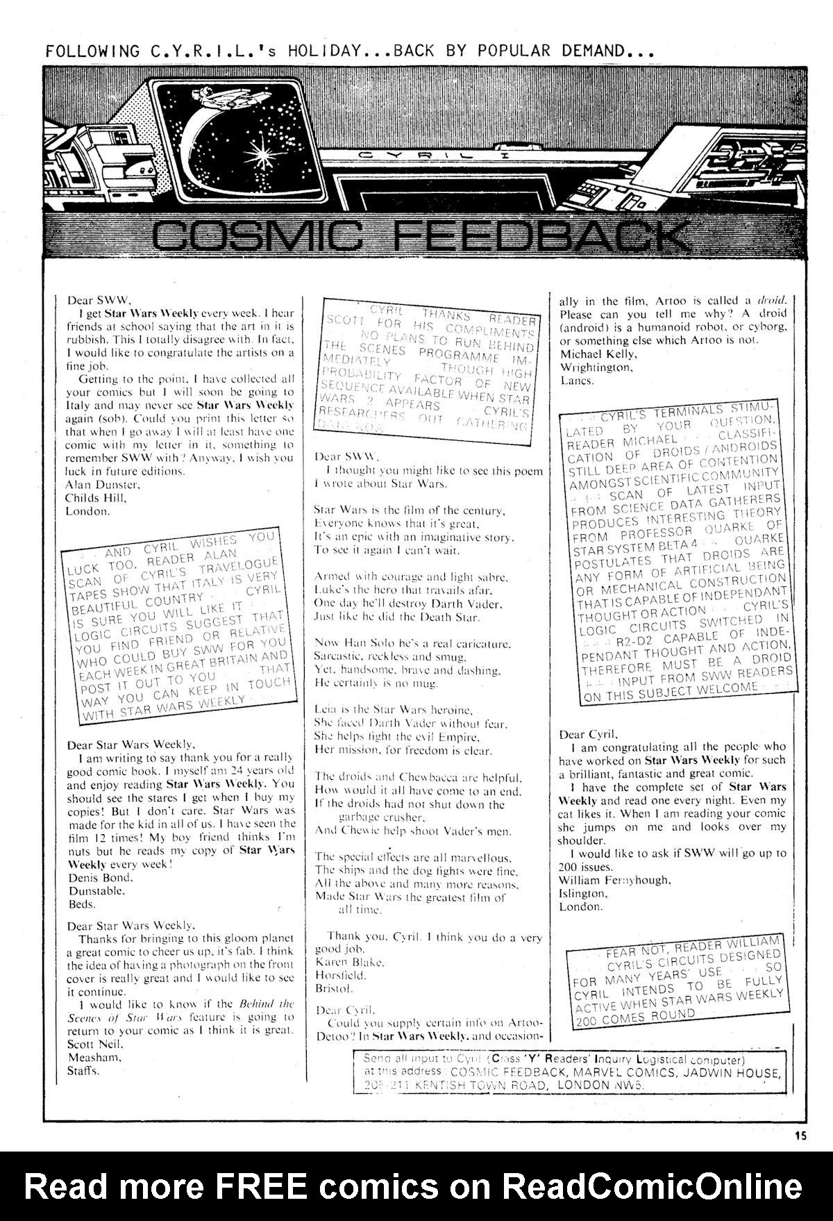 Read online Star Wars Weekly comic -  Issue #81 - 15