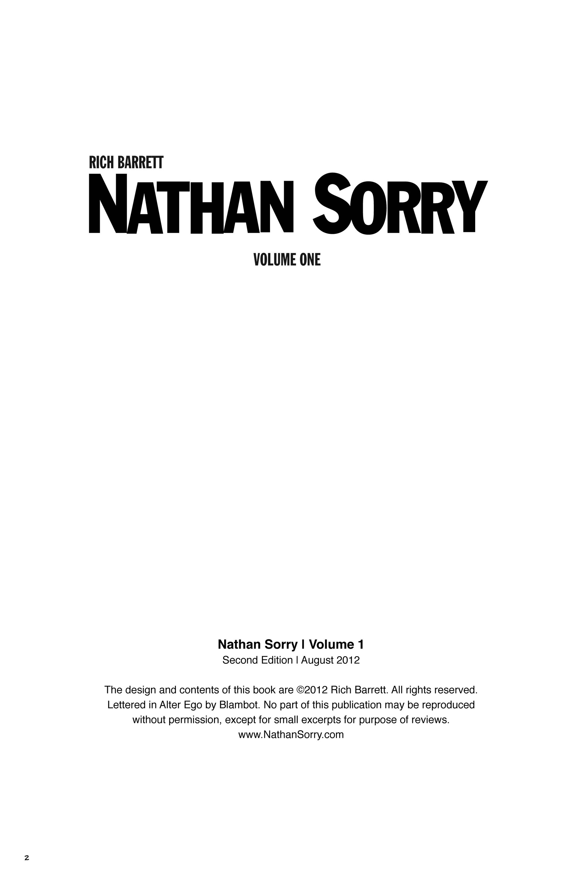Read online Nathan Sorry comic -  Issue #1 - 2