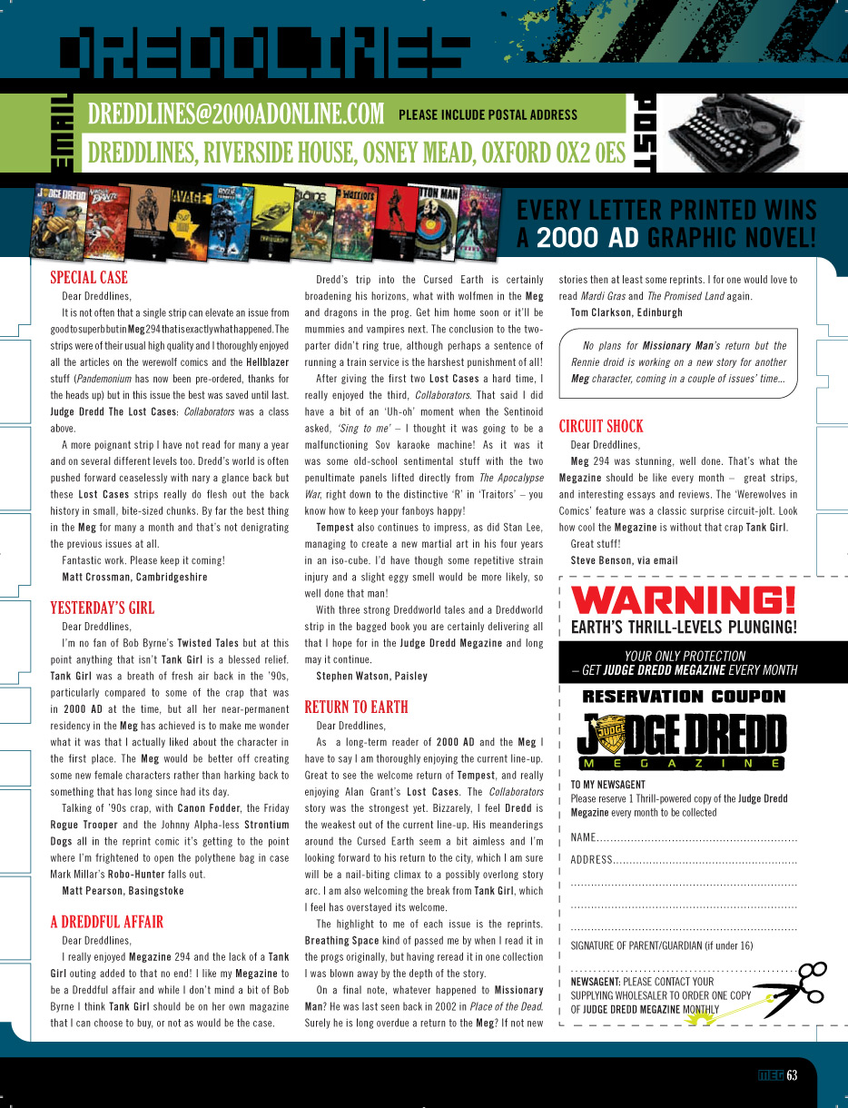 Read online Judge Dredd Megazine (Vol. 5) comic -  Issue #295 - 63