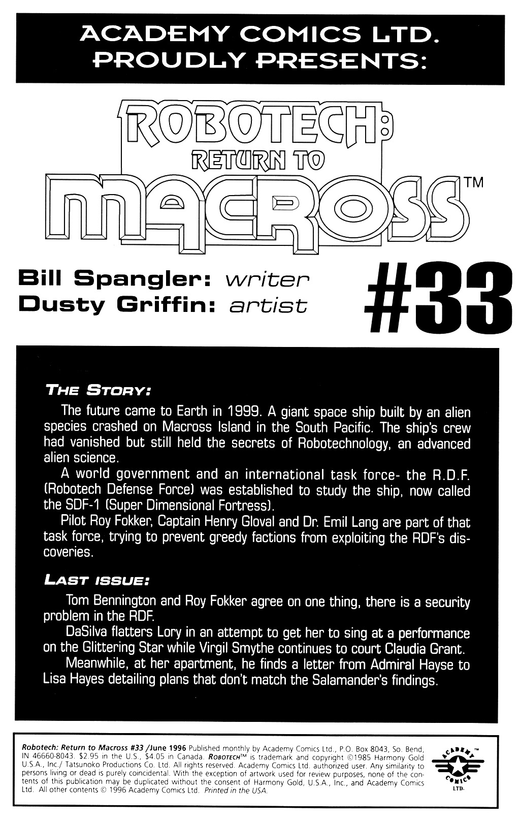 Read online Robotech: Return to Macross comic -  Issue #33 - 2