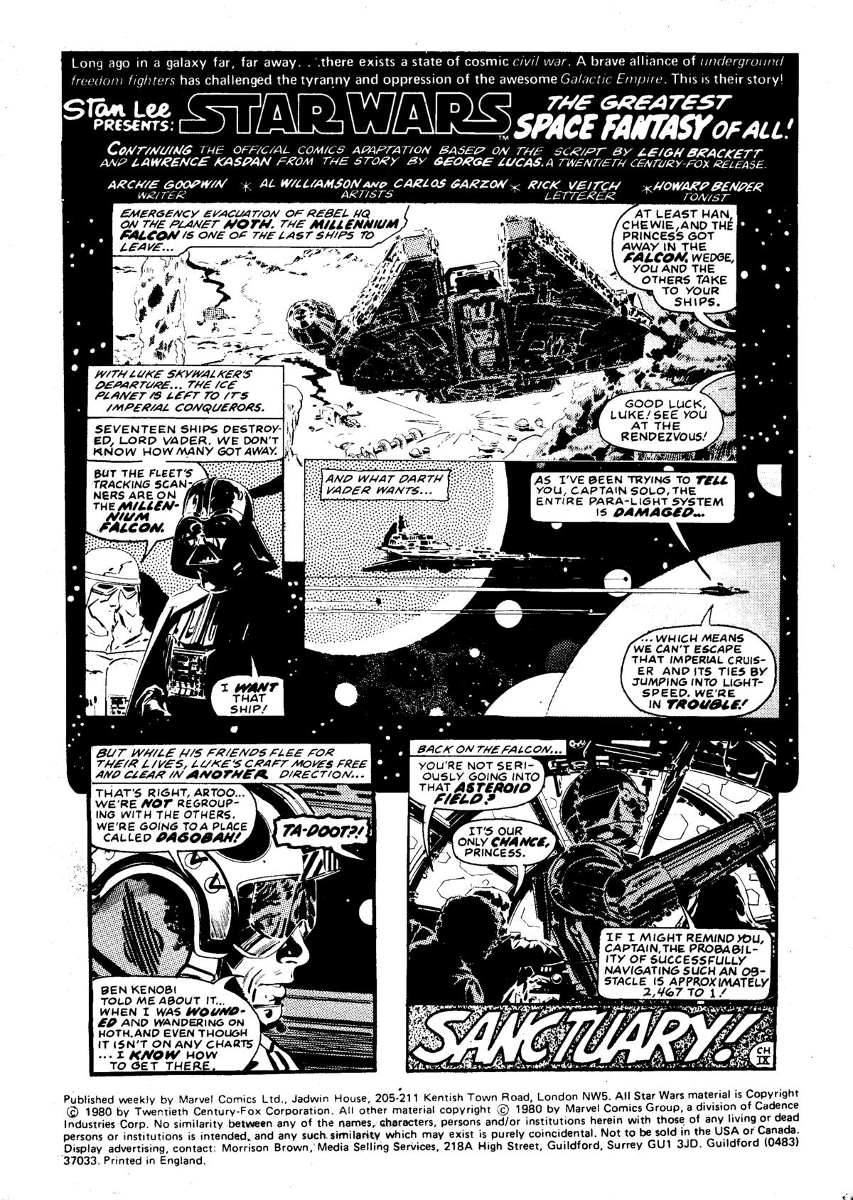 Read online Star Wars Weekly: The Empire Strikes Back comic -  Issue #126 - 3