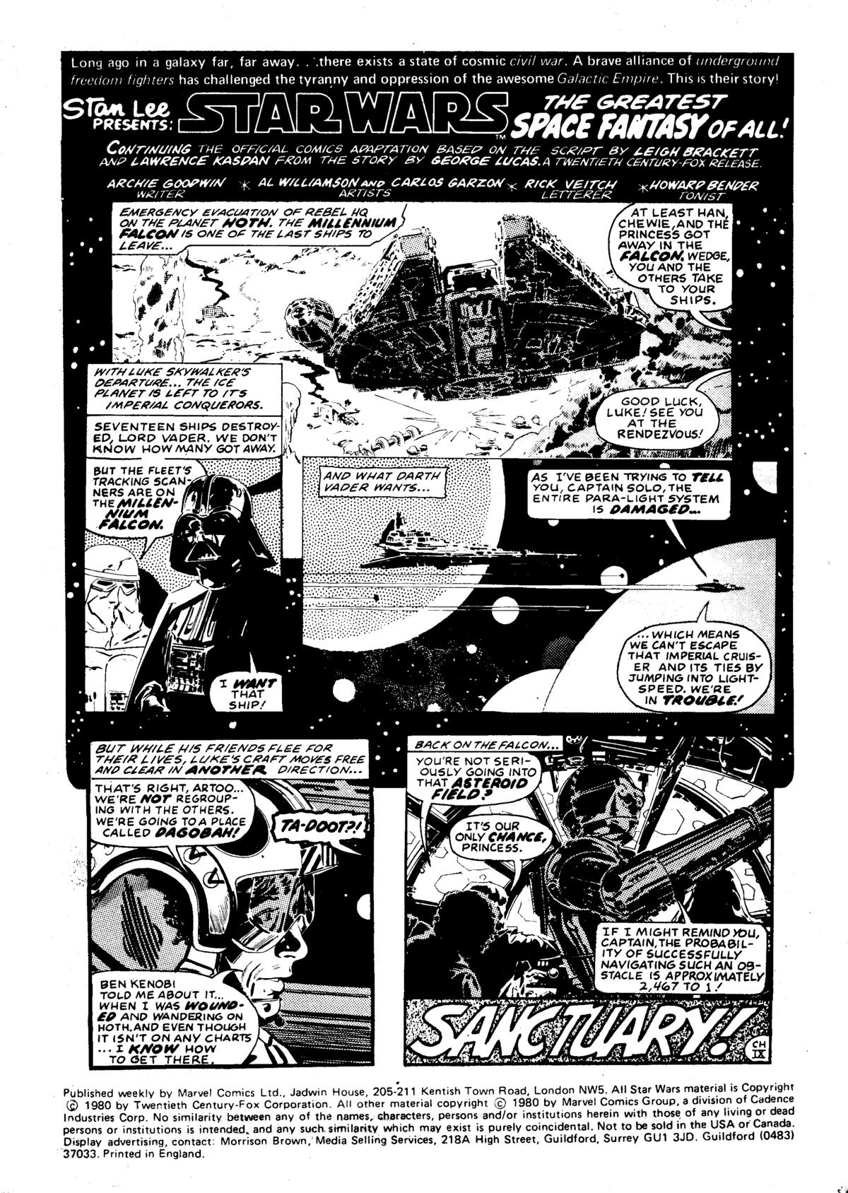 Read online Star Wars Weekly: The Empire Strikes Back comic -  Issue #126 - 3