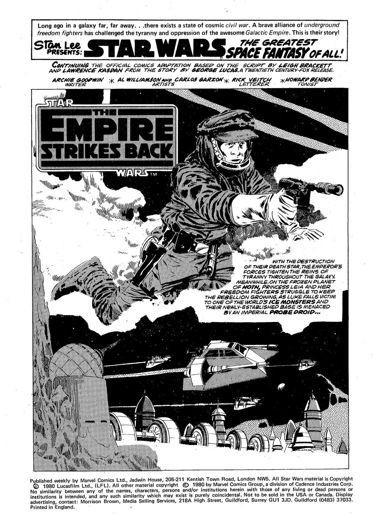 Read online Star Wars Weekly: The Empire Strikes Back comic -  Issue #121 - 3