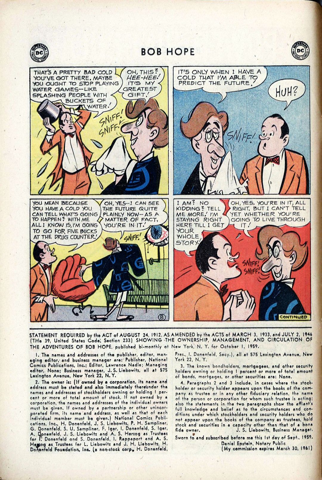 Read online The Adventures of Bob Hope comic -  Issue #61 - 10