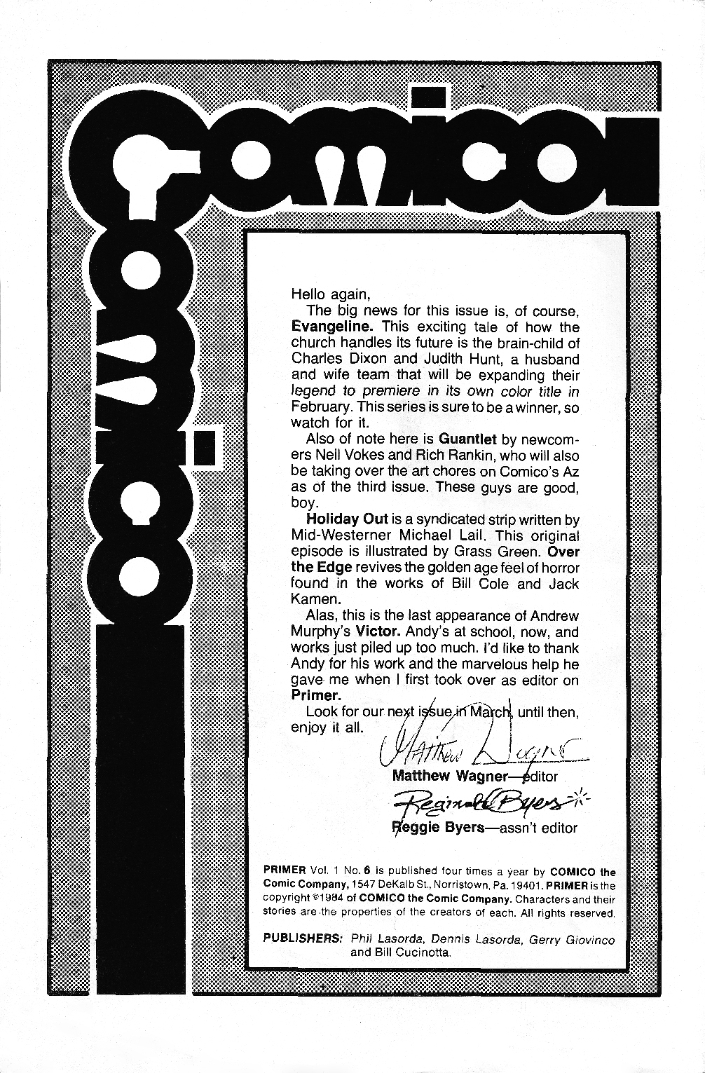 Read online Comico Primer comic -  Issue #6 - 2