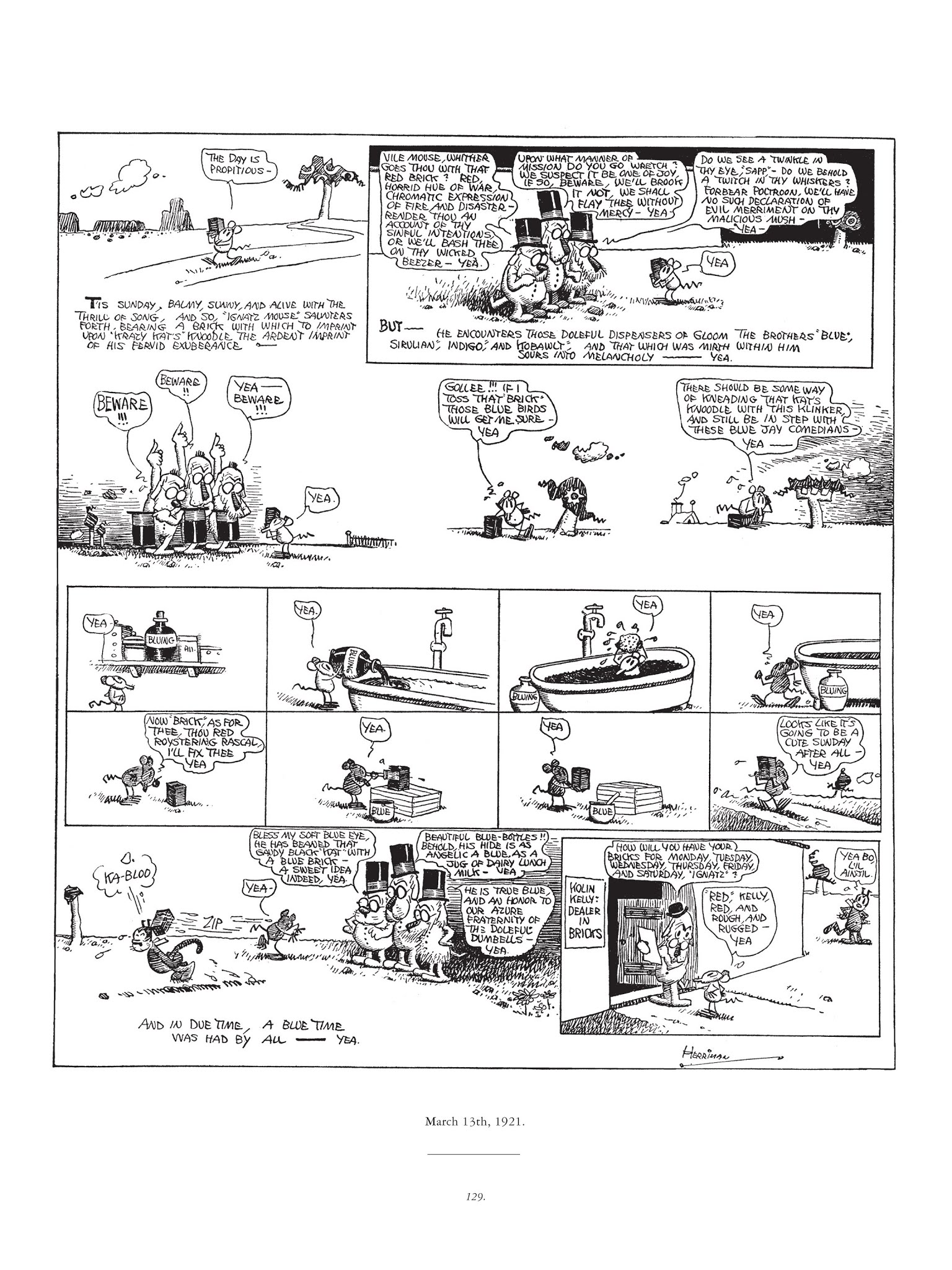 Read online Krazy & Ignatz comic -  Issue # TPB 2 - 129