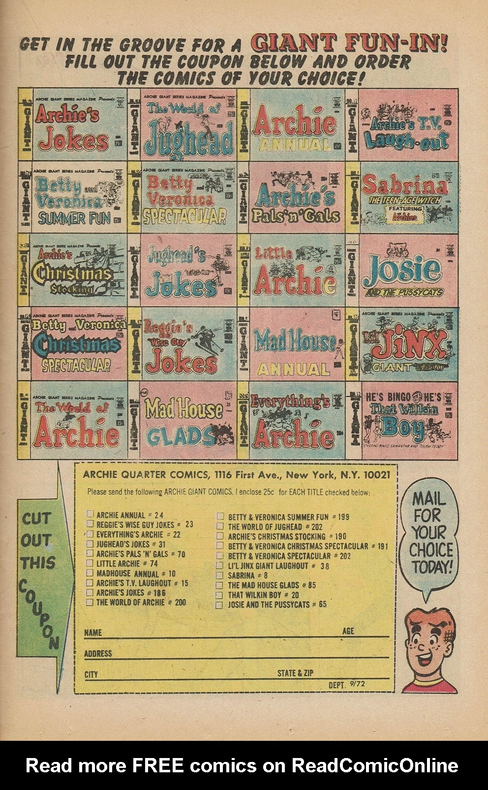 Read online Jughead's Jokes comic -  Issue #30 - 36