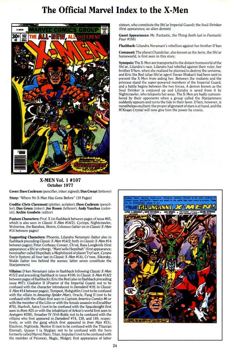 Read online The Official Marvel Index To The X-Men (1994) comic -  Issue #2 - 26