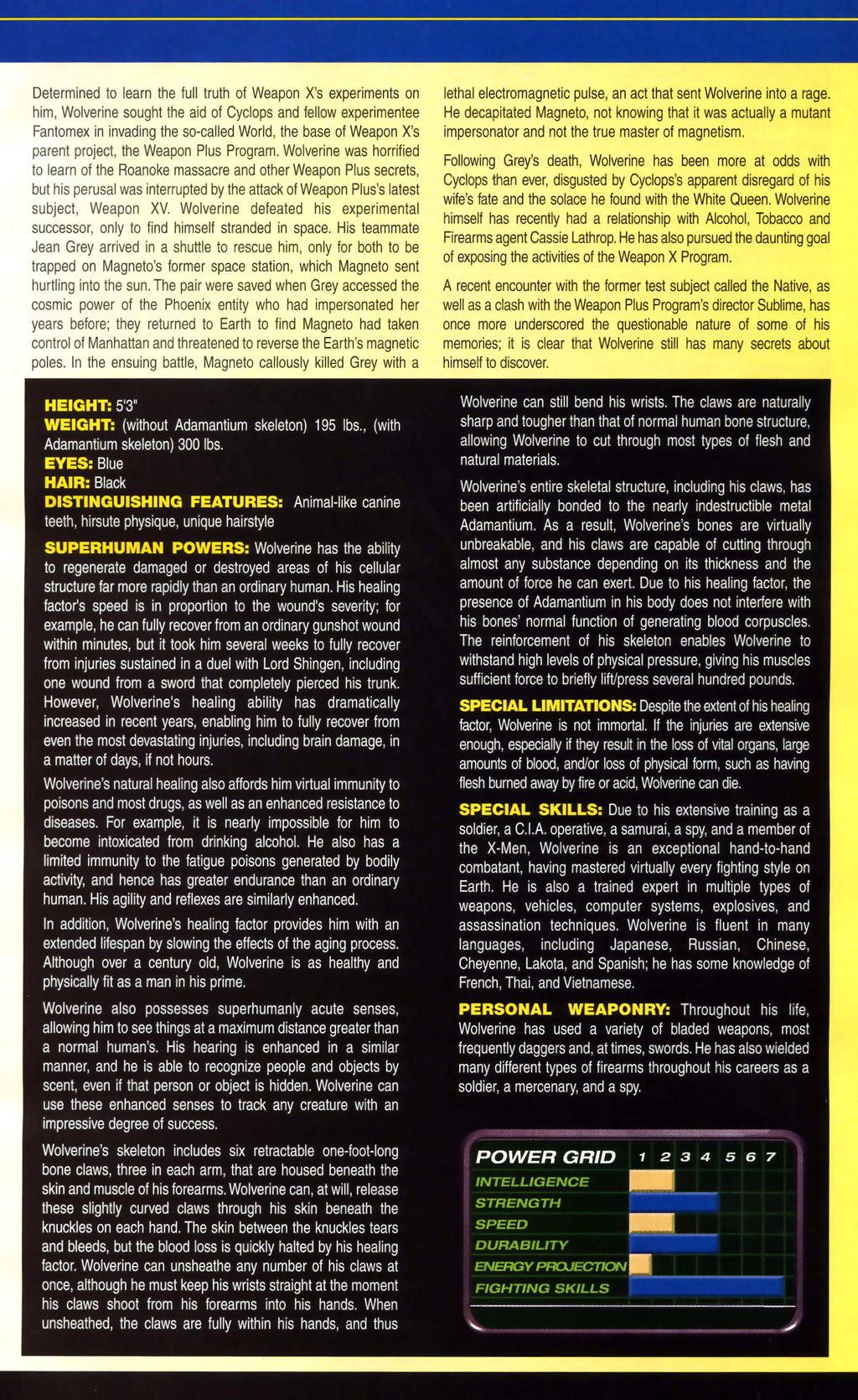 Read online Official Handbook of the Marvel Universe: Wolverine 2004 comic -  Issue # Full - 13