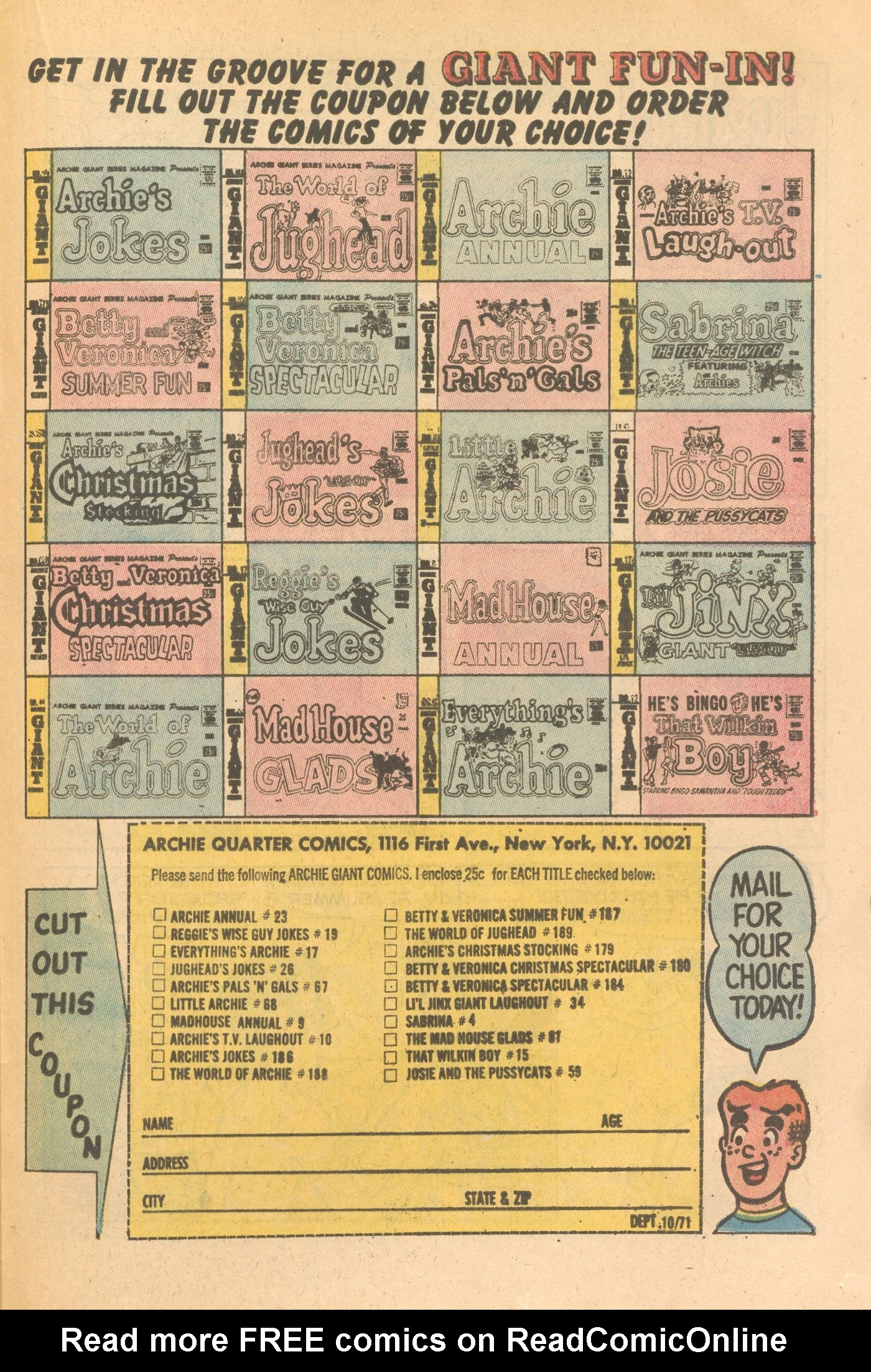 Read online Jughead's Jokes comic -  Issue #26 - 36