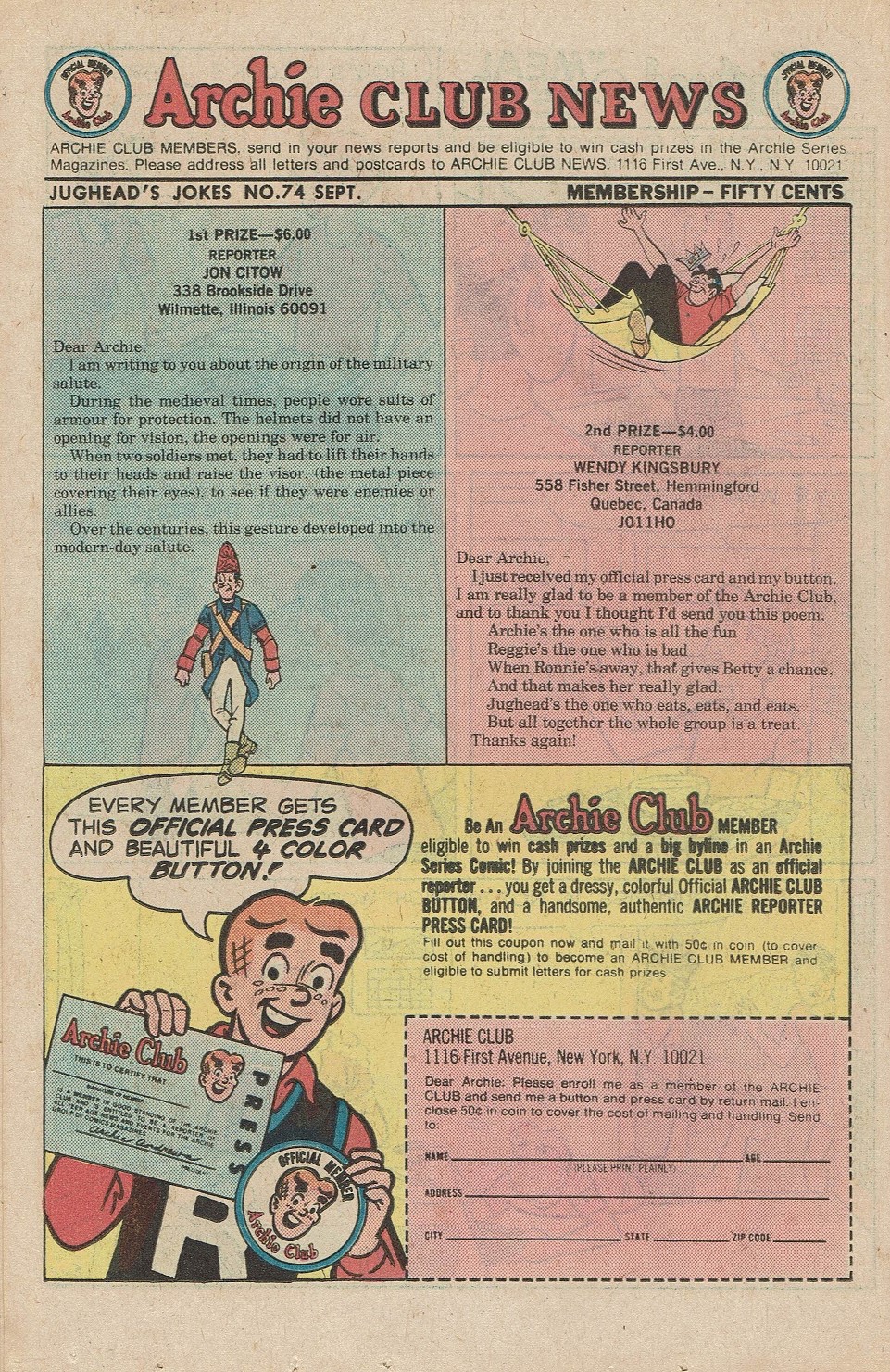 Read online Jughead's Jokes comic -  Issue #74 - 18