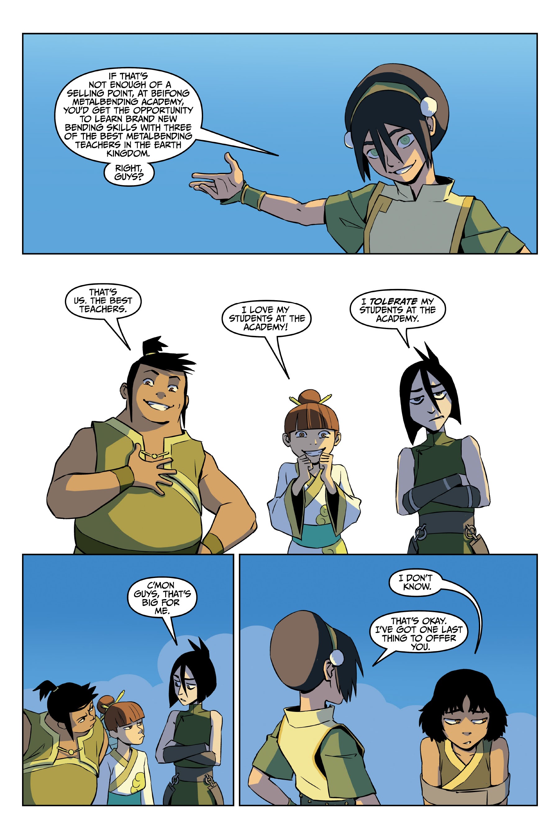 Read online Nickelodeon Avatar: The Last Airbender - Toph Beifong's Metalbending Academy comic -  Issue # TPB - 71