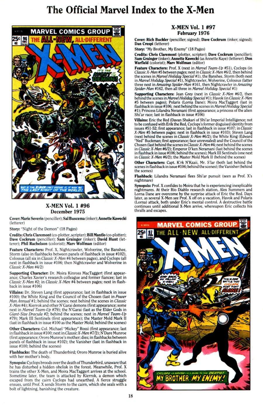 Read online The Official Marvel Index To The X-Men (1994) comic -  Issue #2 - 20