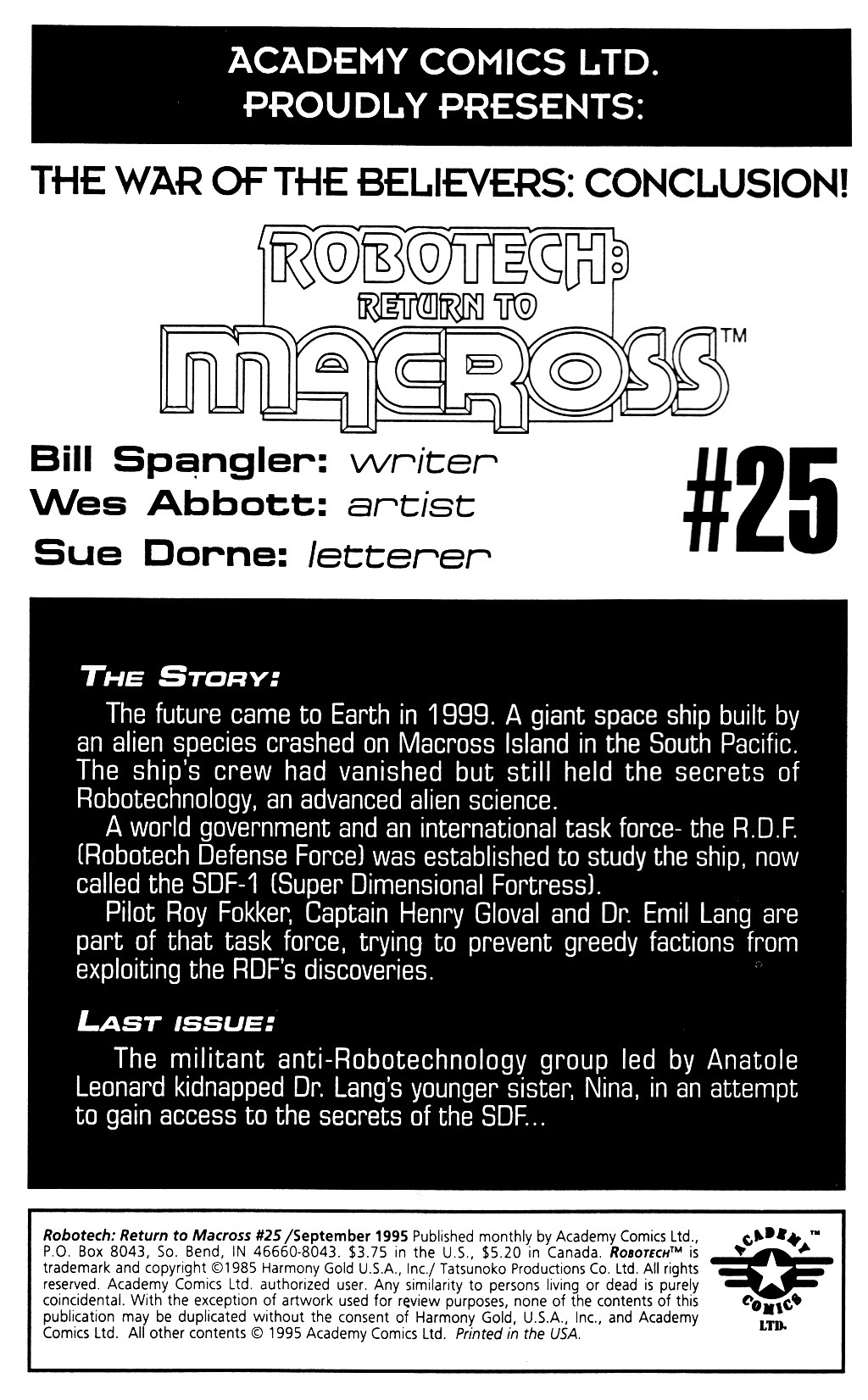 Read online Robotech: Return to Macross comic -  Issue #25 - 2