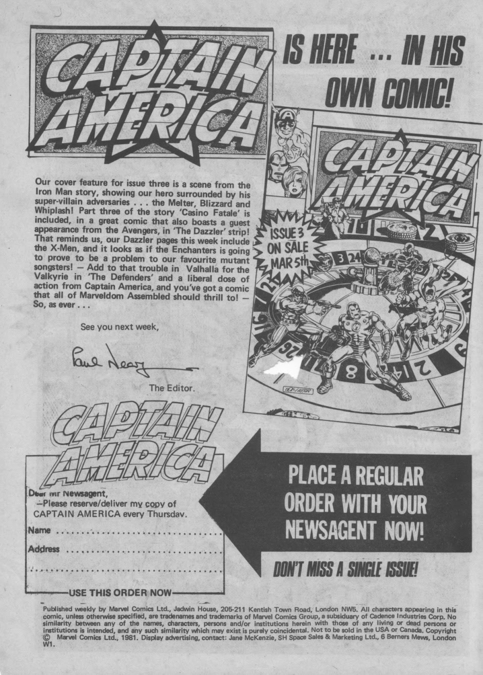 Read online Captain America (1981) comic -  Issue #2 - 2