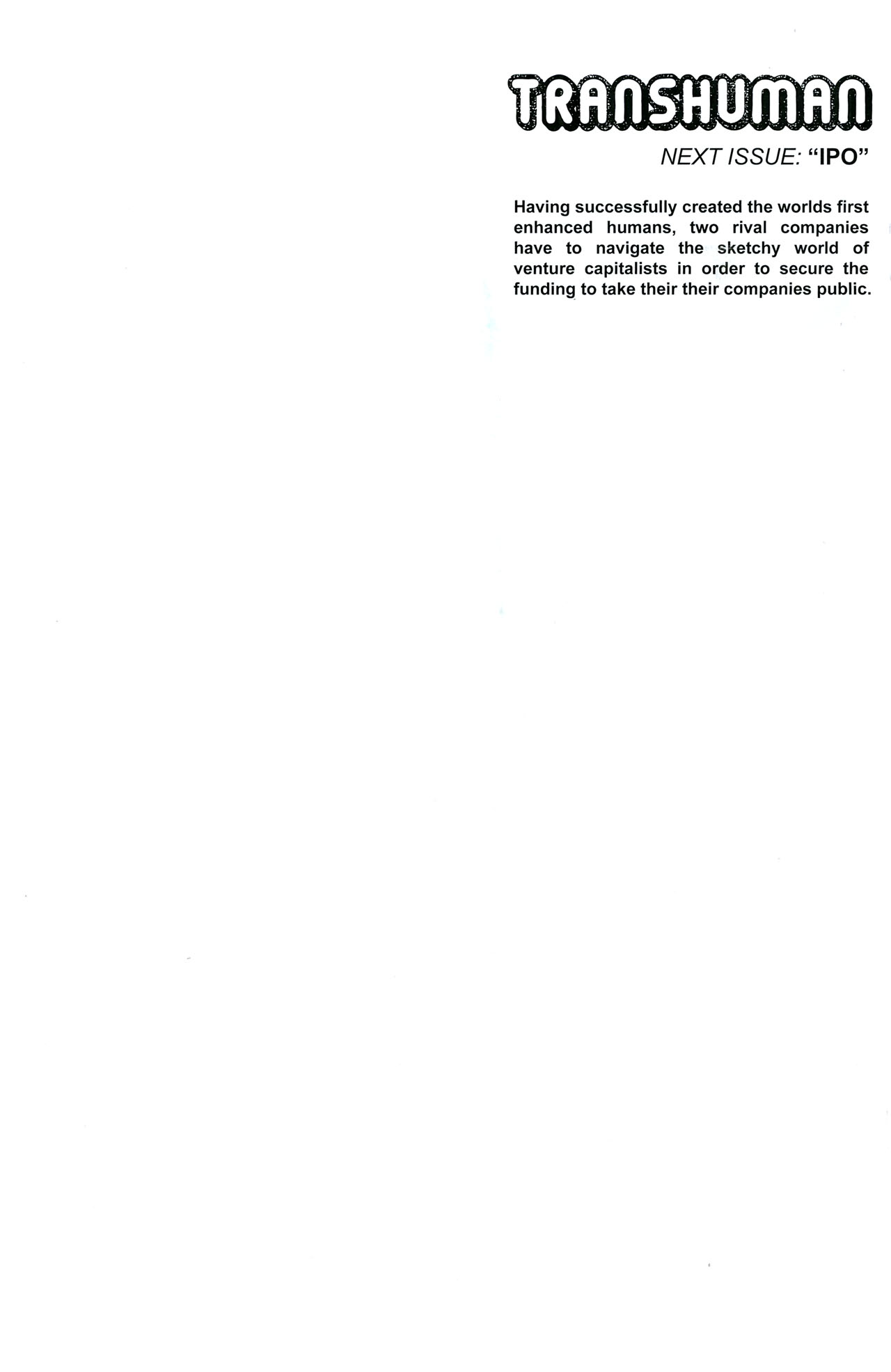 Read online Transhuman comic -  Issue #1 - 22