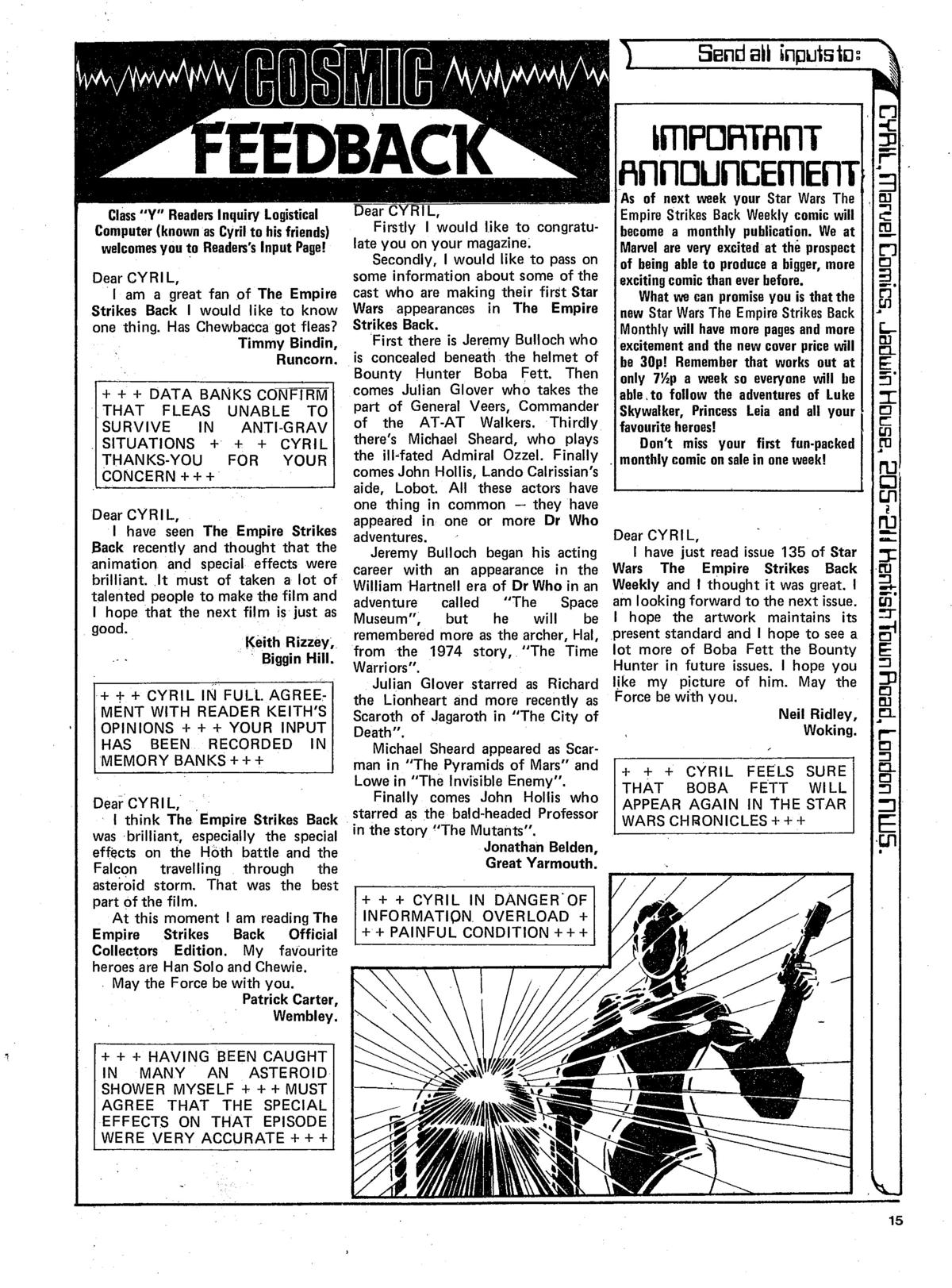 Read online Star Wars Weekly comic -  Issue #139 - 15
