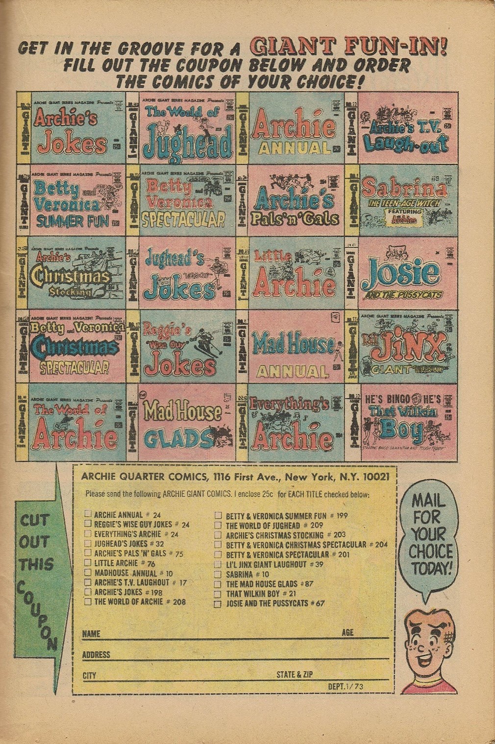 Read online Reggie's Wise Guy Jokes comic -  Issue #24 - 37