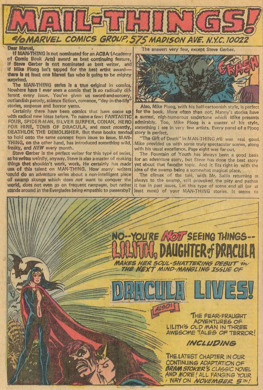 Read online Man-Thing (1974) comic -  Issue #12 - 13