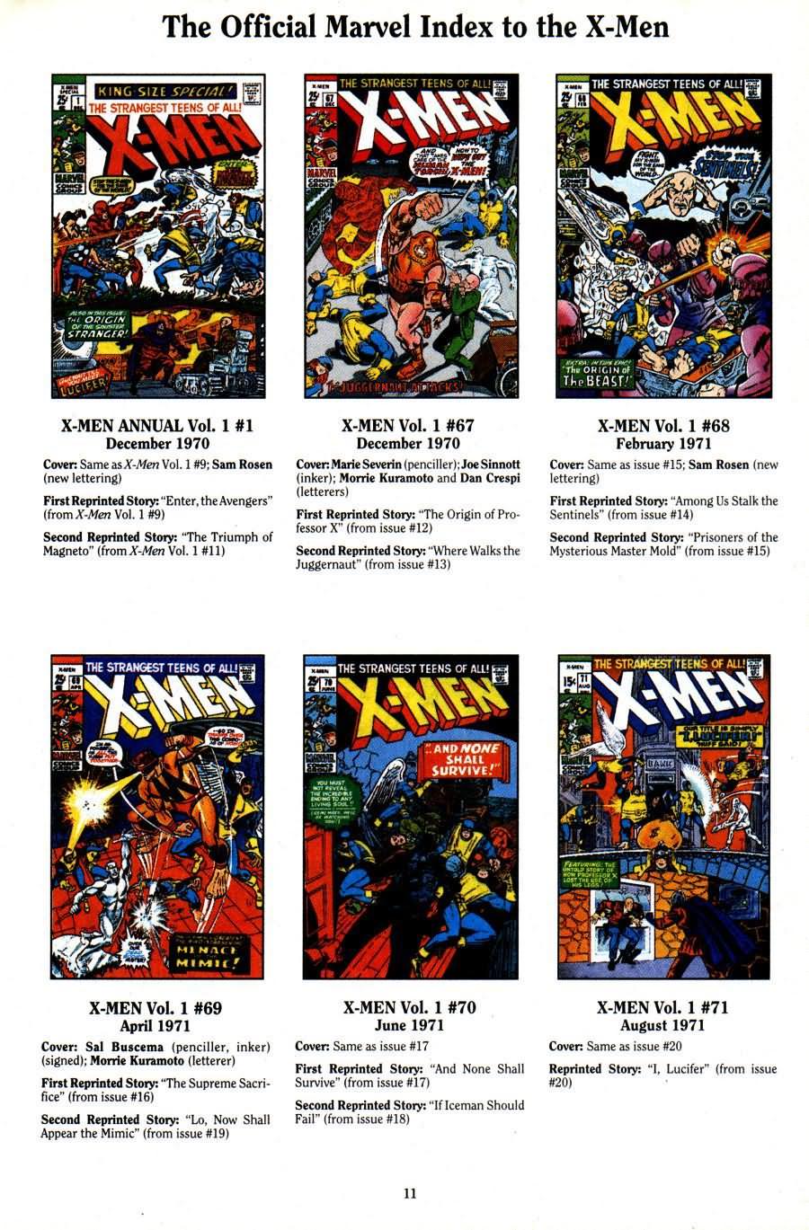 Read online The Official Marvel Index To The X-Men (1994) comic -  Issue #2 - 13