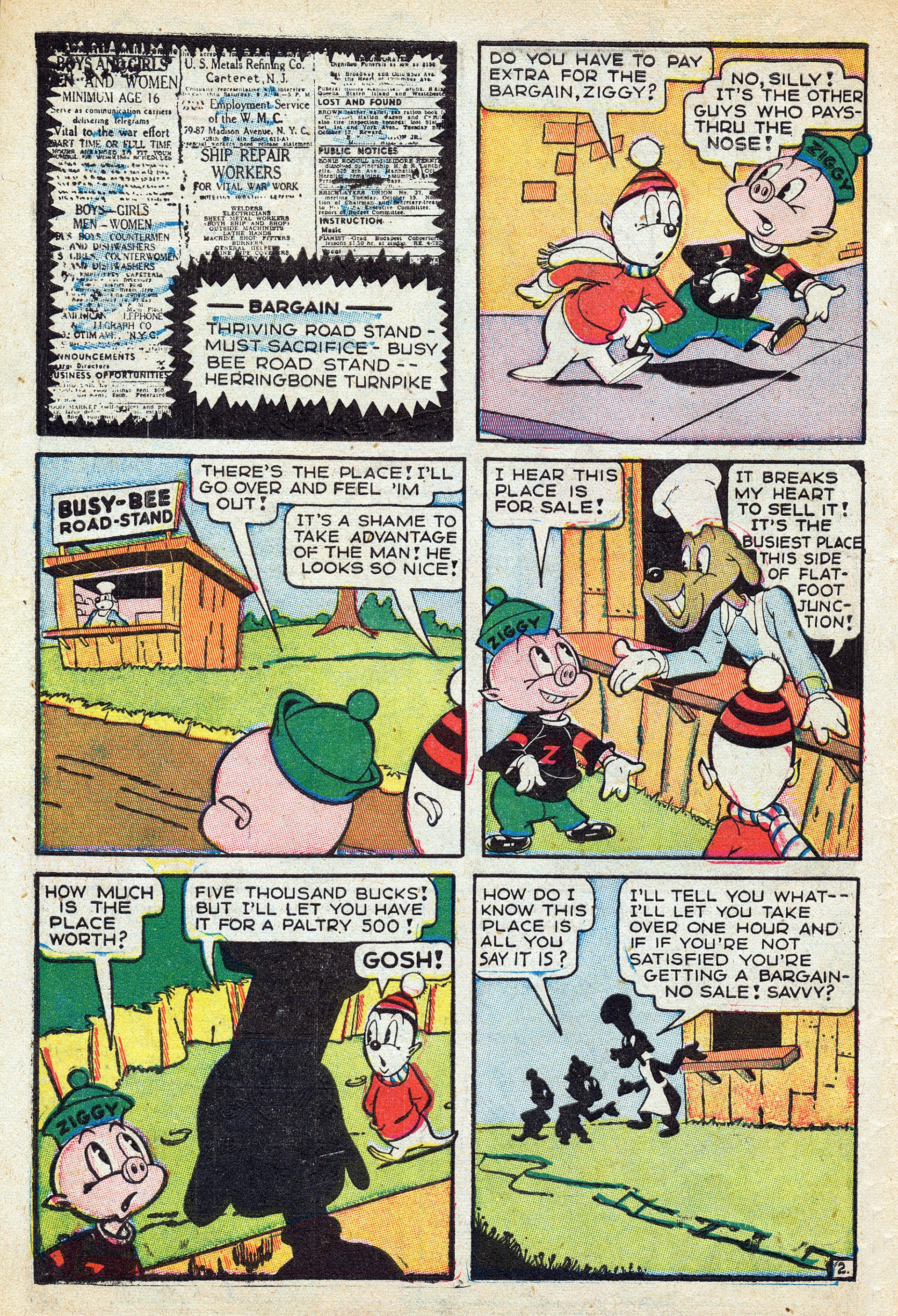 Read online Ziggy Pig-Silly Seal Comics (1944) comic -  Issue #1 - 12