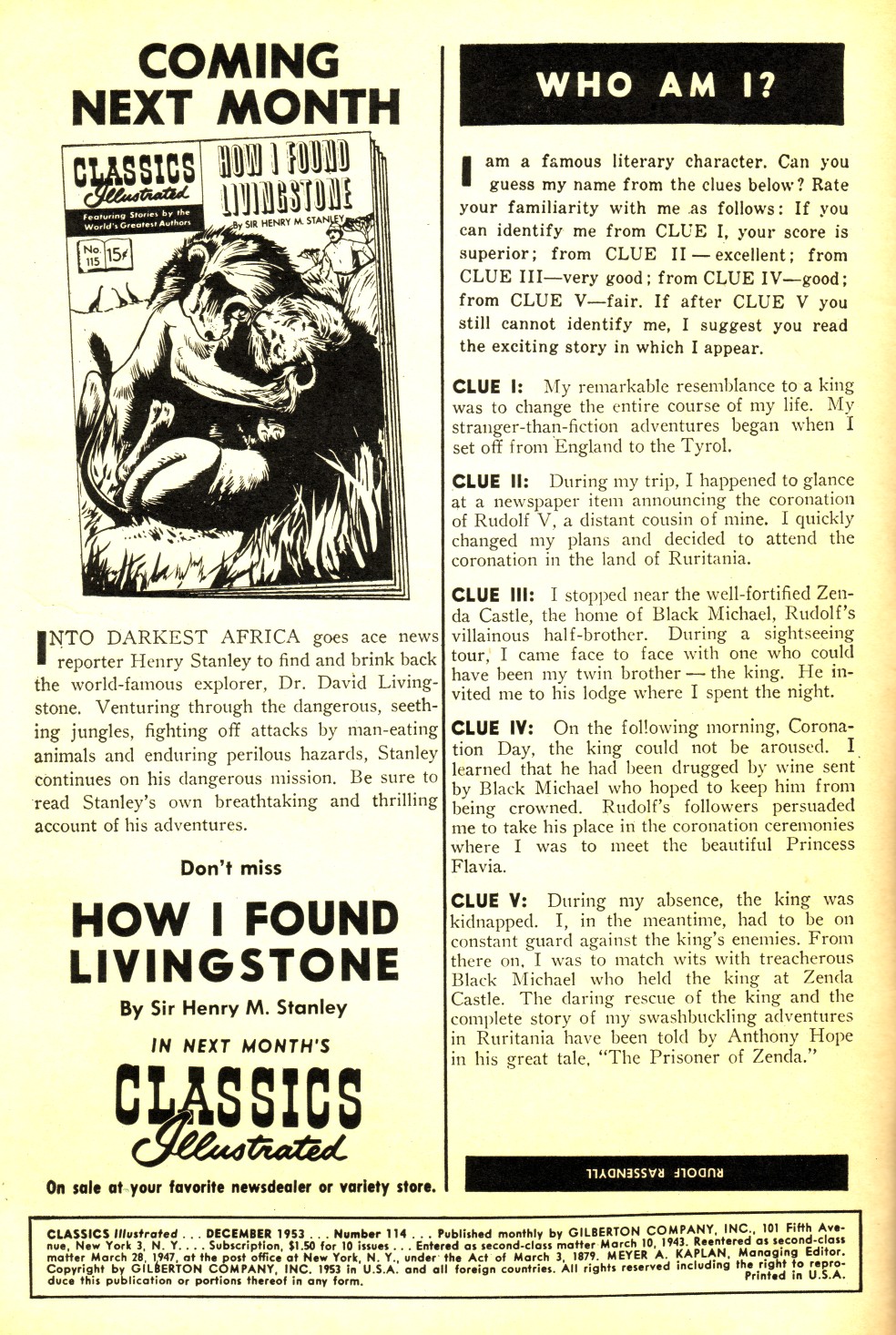 Read online Classics Illustrated comic -  Issue #114 - 2