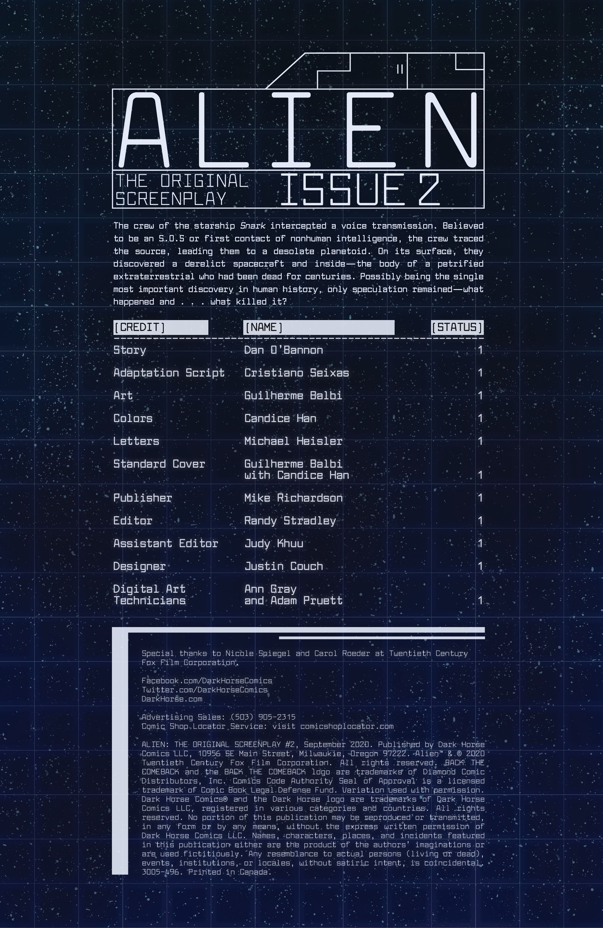 Read online Alien: The Original Screenplay comic -  Issue #2 - 2
