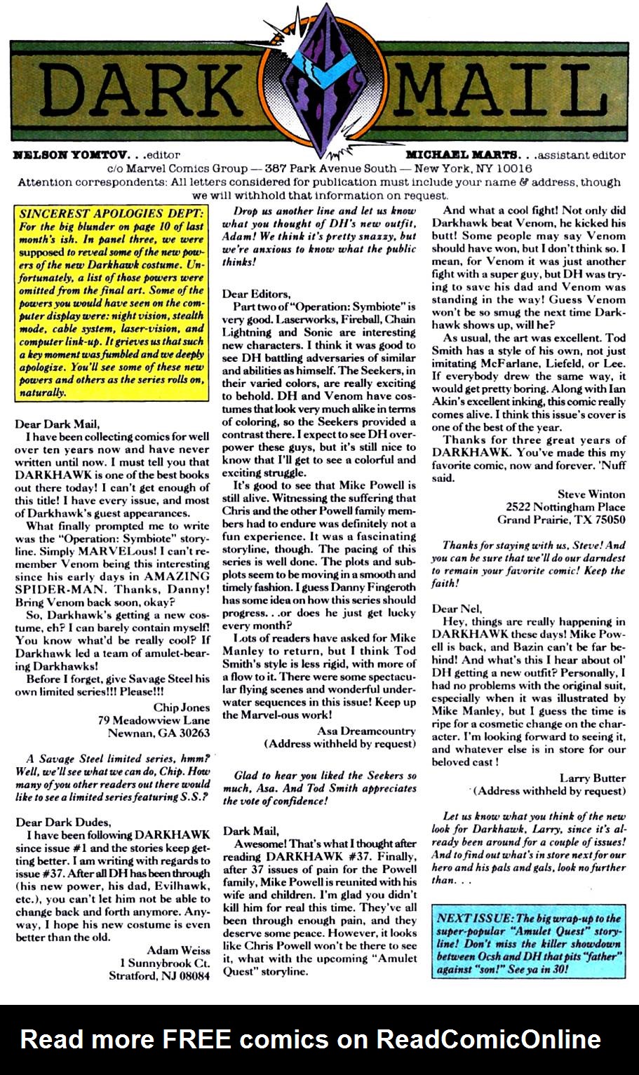 Read online Darkhawk (1991) comic -  Issue #40 - 24
