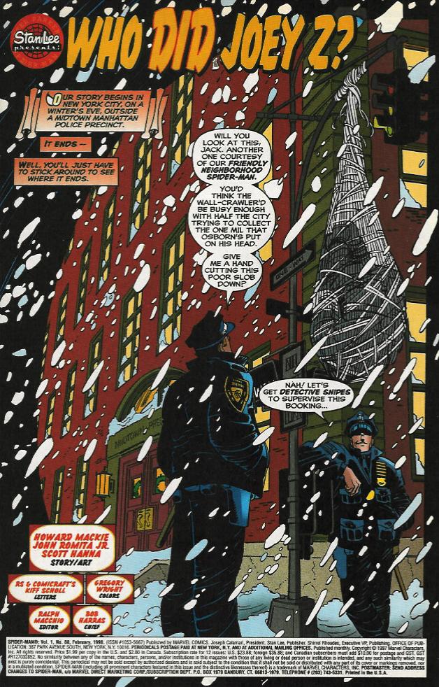 Read online Spider-Man (1990) comic -  Issue #88 - Who Did Joey Z - 2