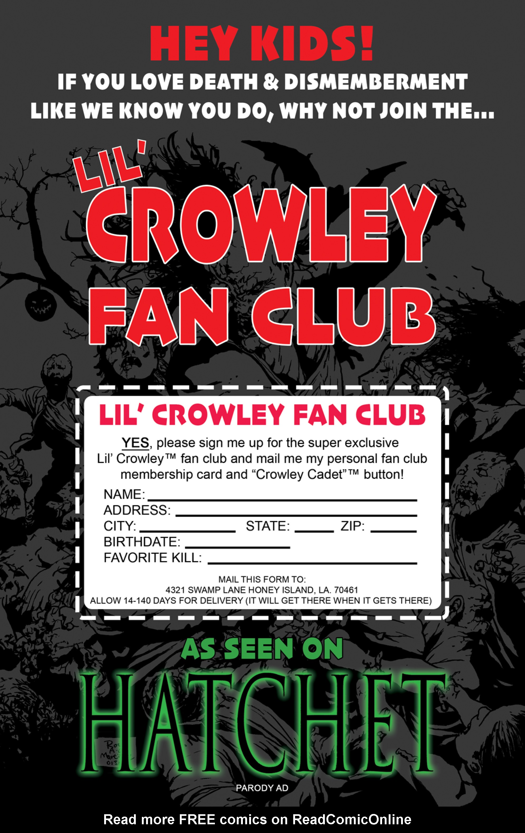 Read online Victor Crowley's Hatchet Halloween Tales III comic -  Issue # Full - 30