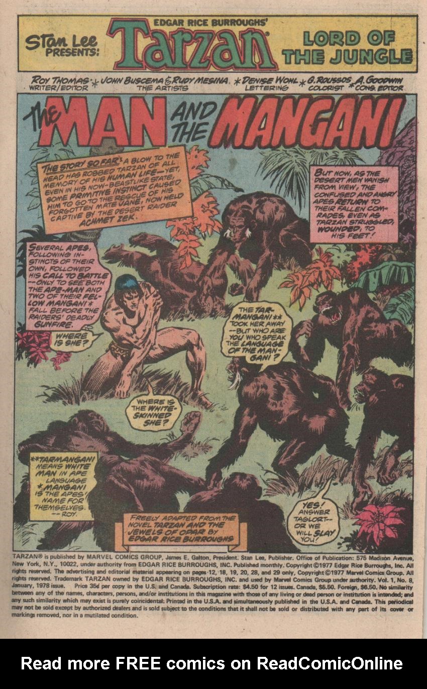 Read online Tarzan (1977) comic -  Issue #8 - 2