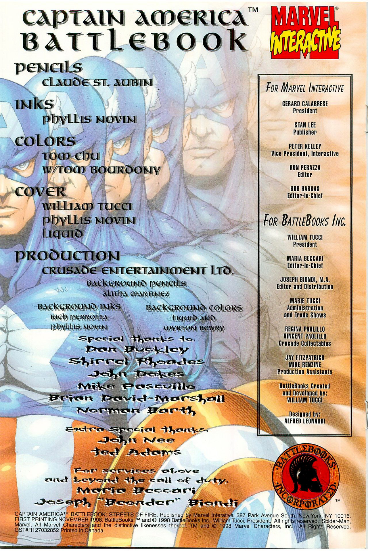 Read online Captain America Battlebook: Streets of Fire comic -  Issue # Full - 2