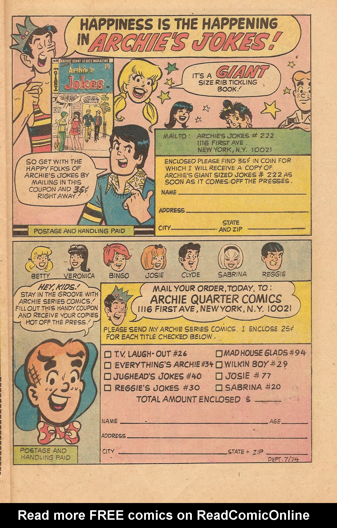 Read online Jughead's Jokes comic -  Issue #39 - 27