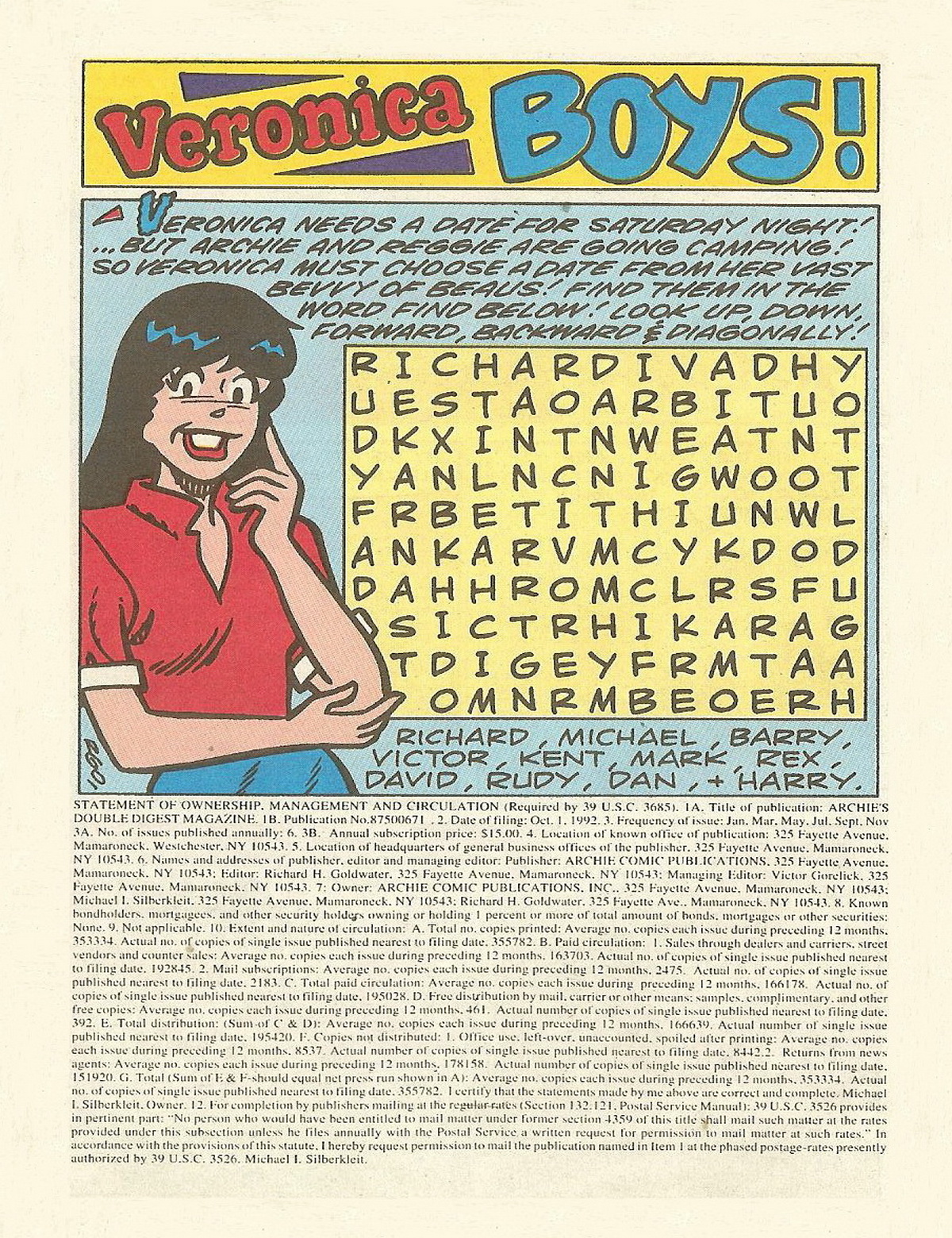 Read online Archie's Double Digest Magazine comic -  Issue #65 - 65