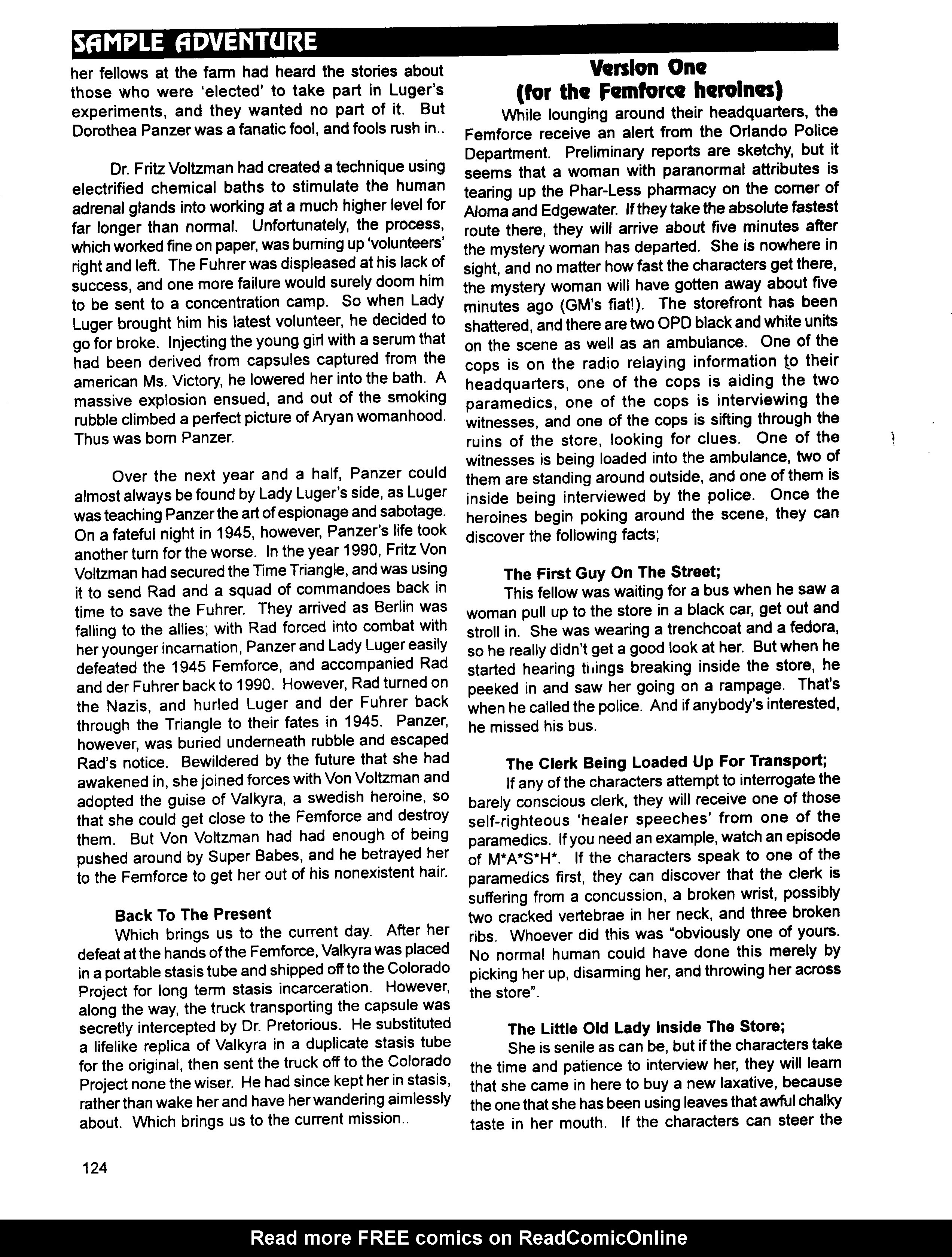 Read online Superbabes: The Femforce Role-Playing Game comic -  Issue # TPB - 126