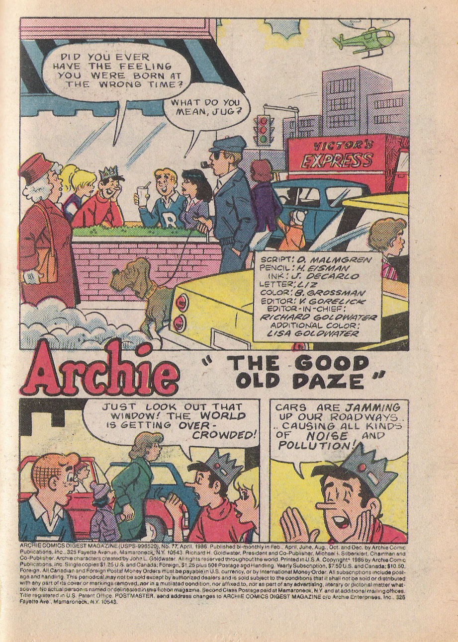 Read online Archie Digest Magazine comic -  Issue #77 - 2