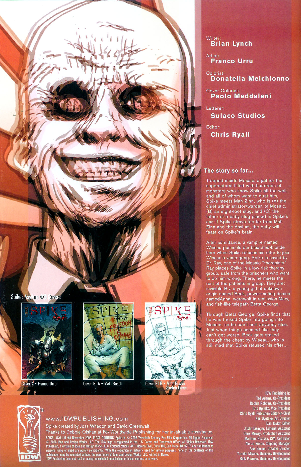 Read online Spike: Asylum comic -  Issue #3 - 2