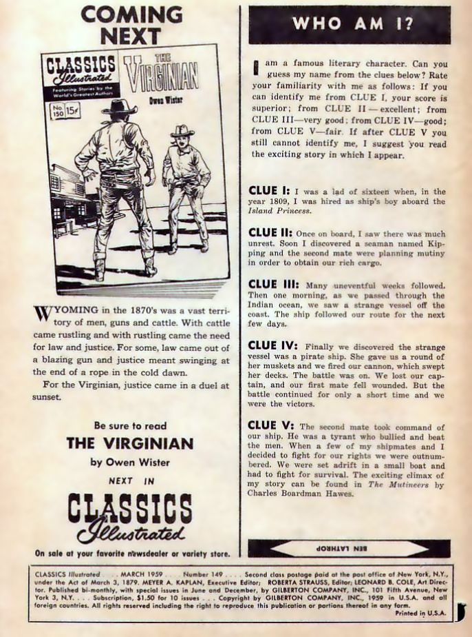 Read online Classics Illustrated comic -  Issue #149 - 2