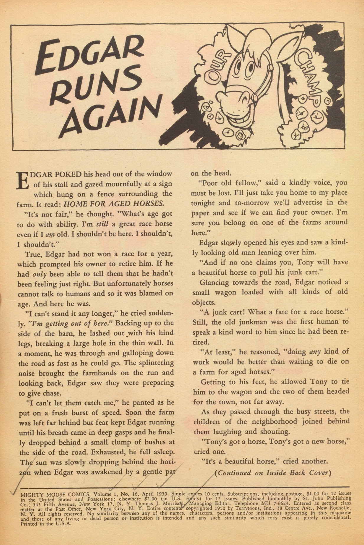 Read online Paul Terry's Mighty Mouse Comics comic -  Issue #16 - 2