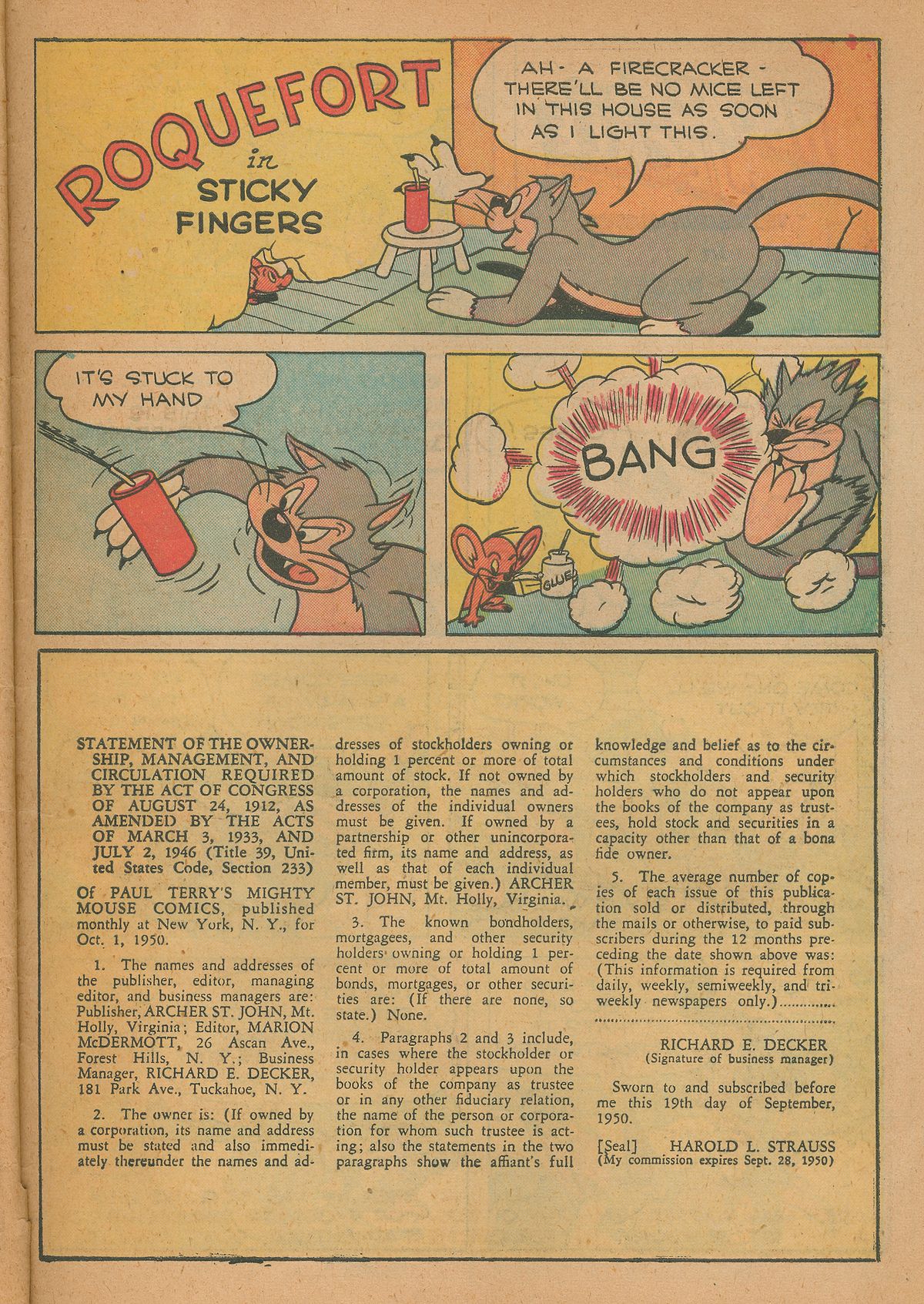 Read online Paul Terry's Mighty Mouse Comics comic -  Issue #24 - 33