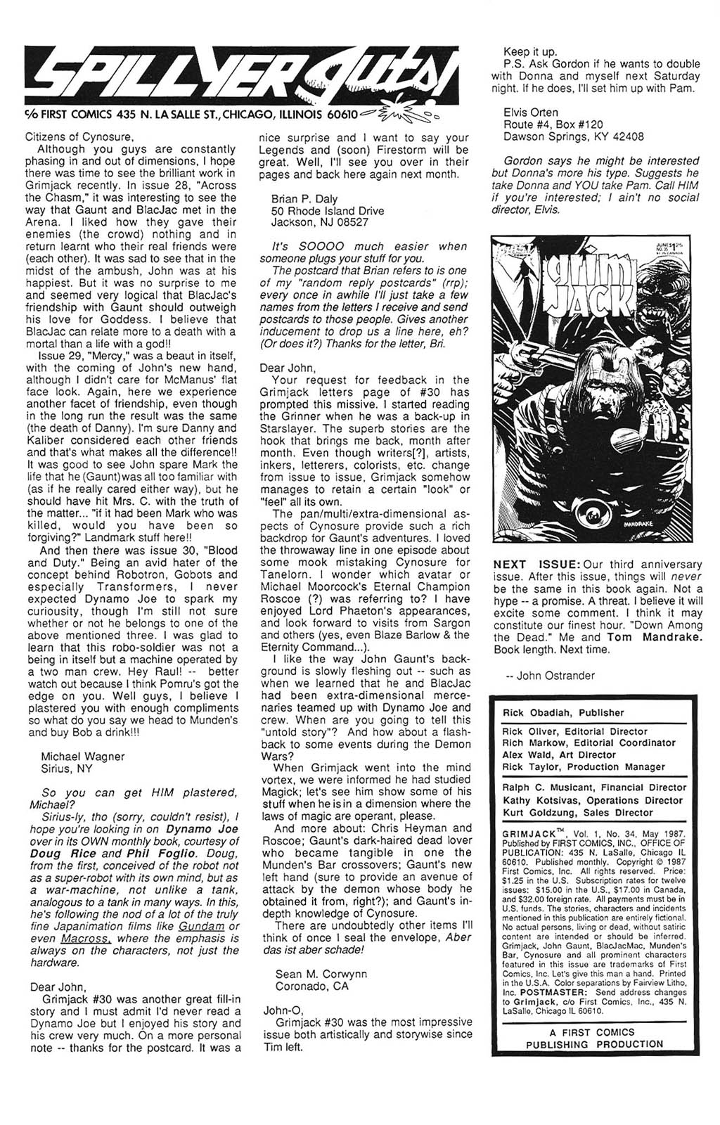 Read online Grimjack comic -  Issue #34 - 2